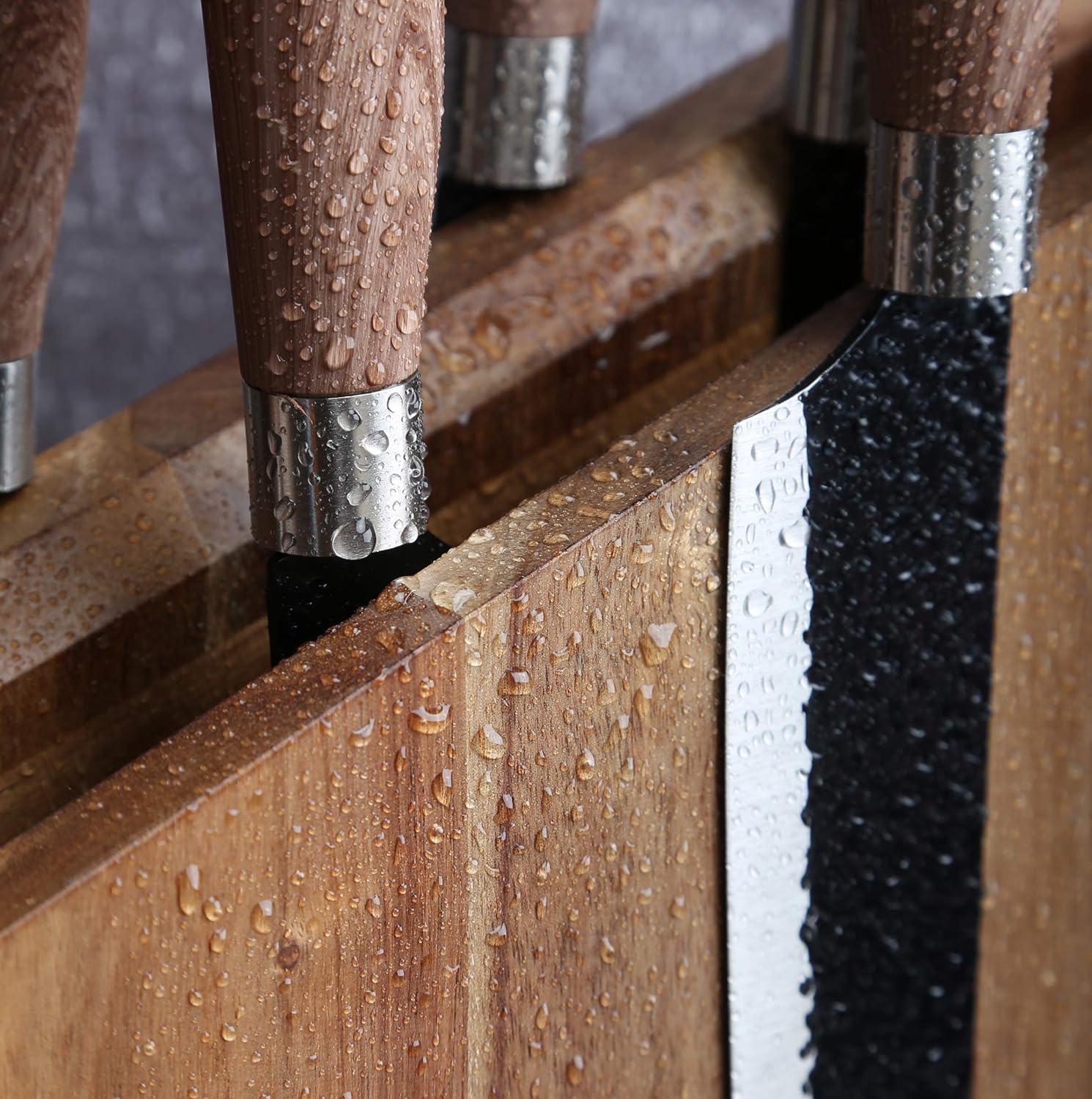 Magnetic Wooden Knife Block Display Rack for Kitchen Storage