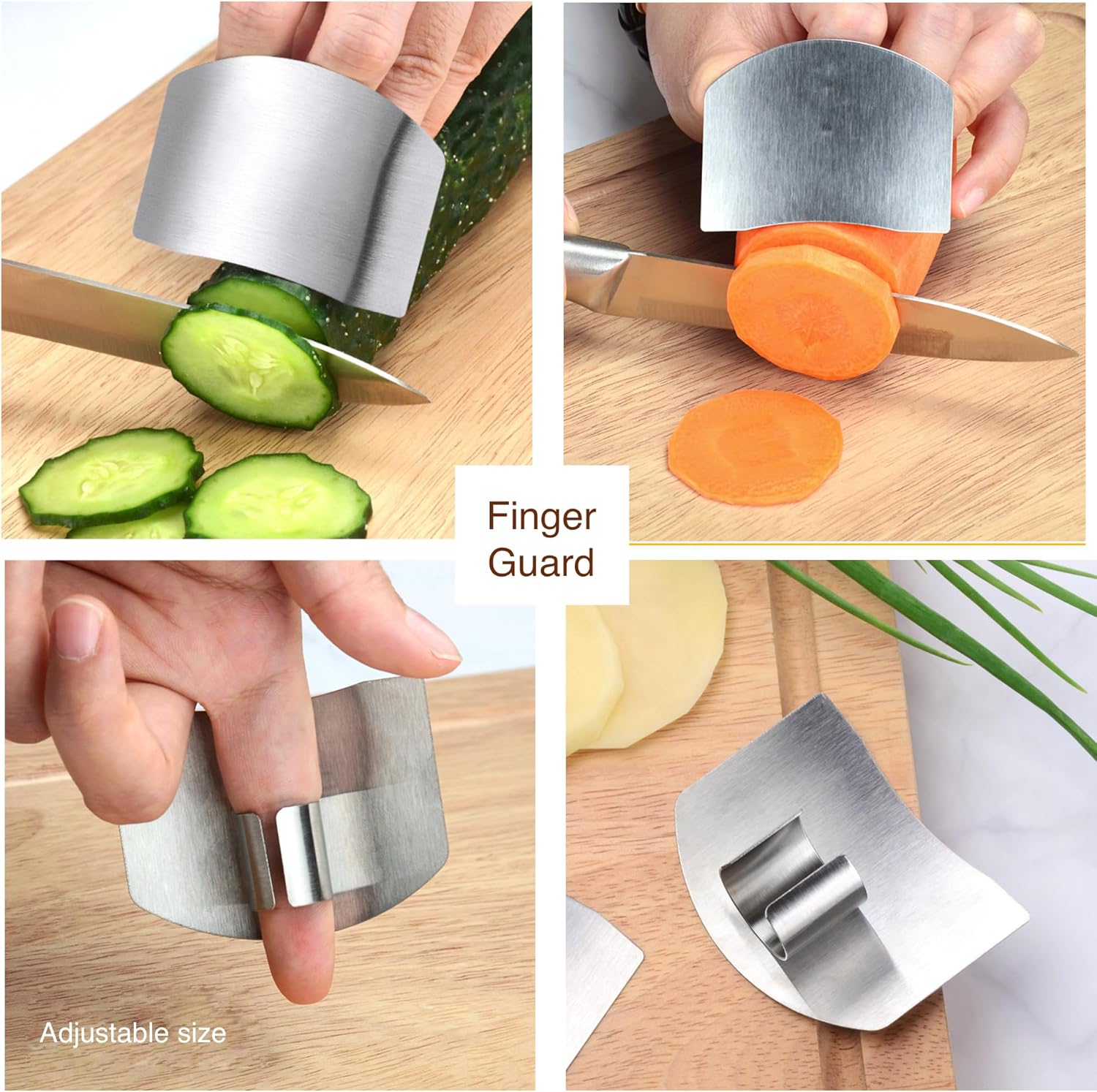 Stainless Steel Finger Protector Adjustable for Cutting Knives