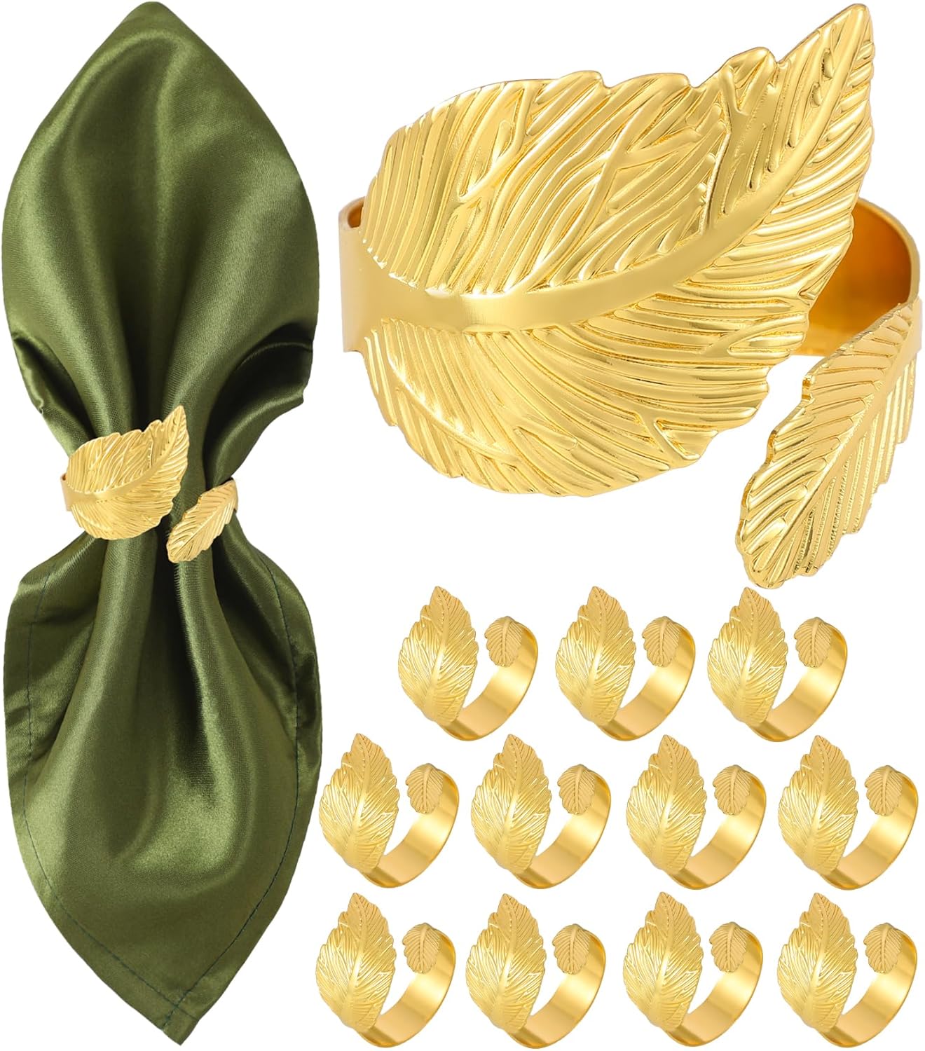 12-Piece Gold Napkin Rings Set for Home Events and Gifting