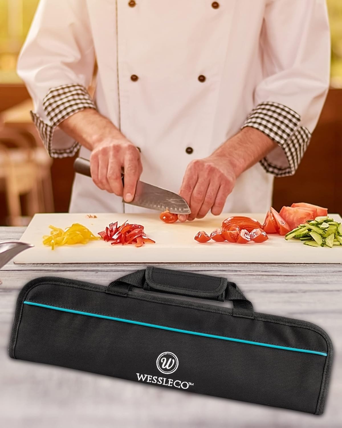 5-Pocket Chefs Knife Roll 600D Nylon Lined Perfect for Professional Carry