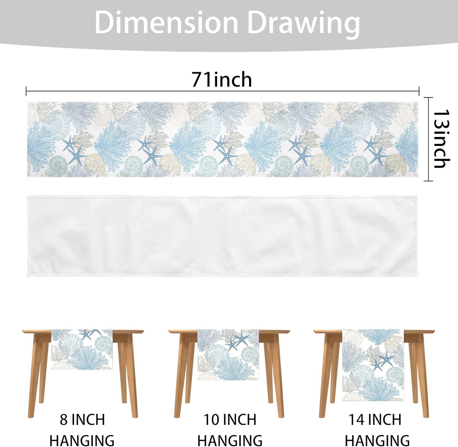 A Glimpse of the Sea - Linen Coastal Table Runner