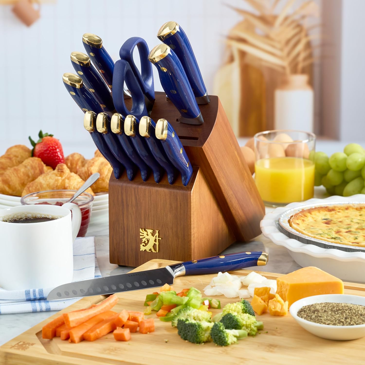 14-Piece Sabatier Knives Set Precision Cutting