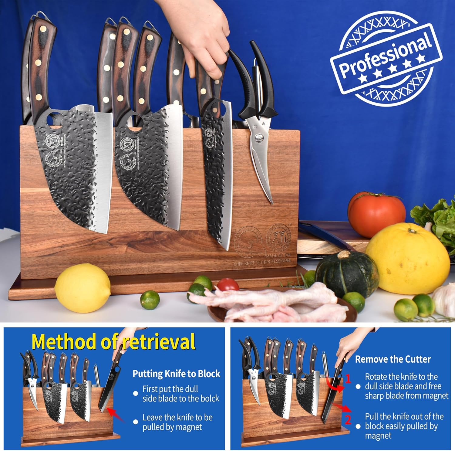 XYJ Extra Large Magnetic Knife Block