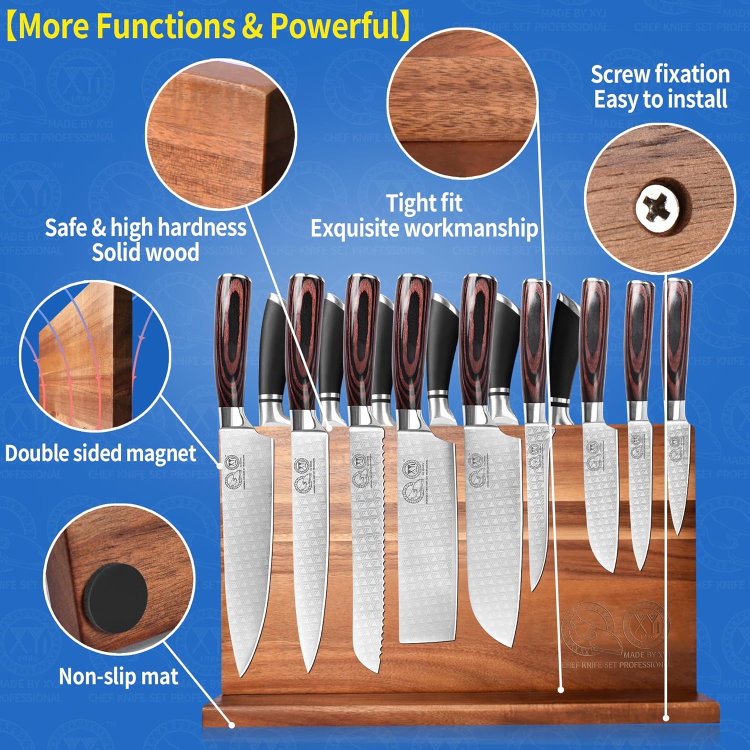 XYJ Extra Large Magnetic Knife Block