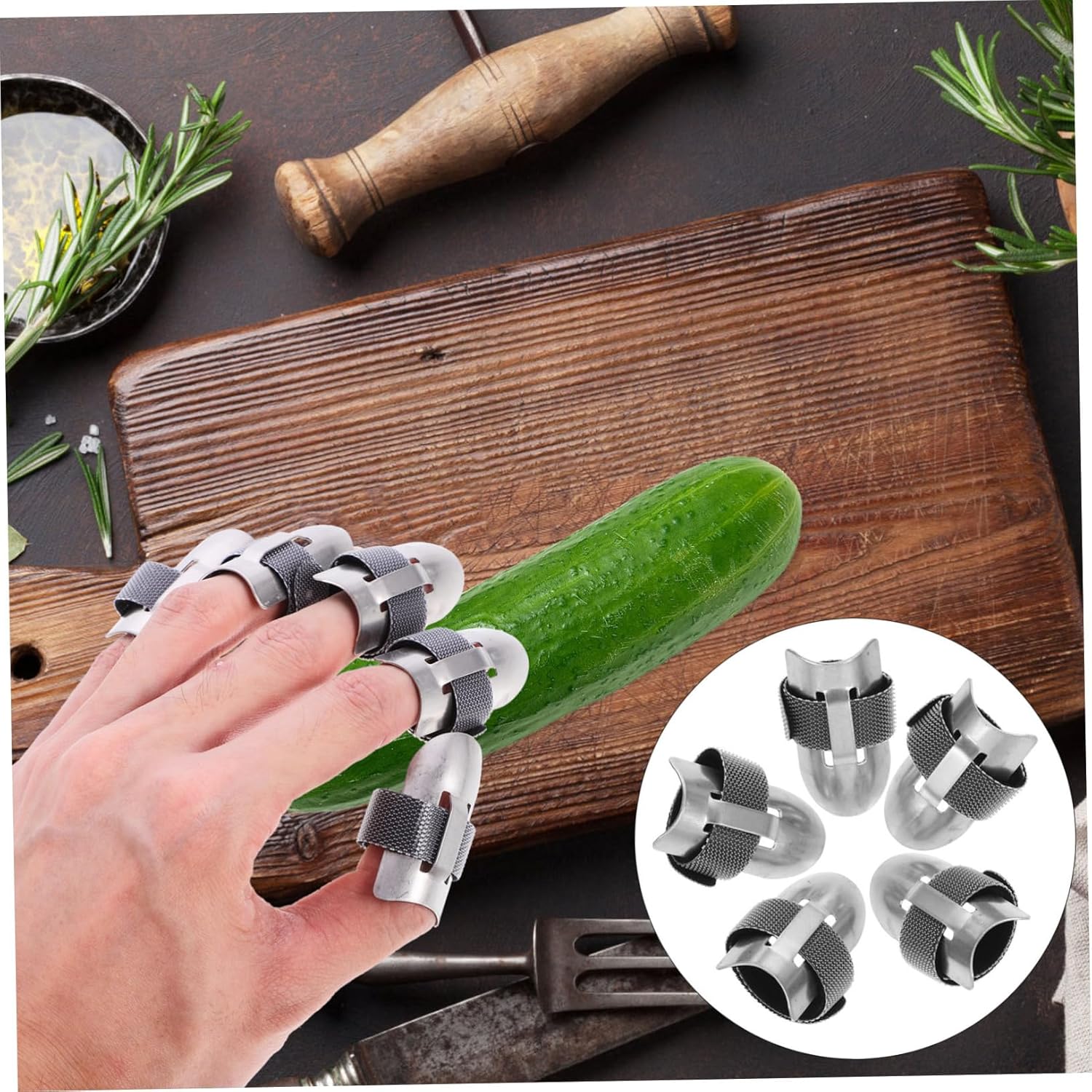 3pc Stainless Steel Finger Guards for Cutting Food Kitchen Sewing Use TopperFun