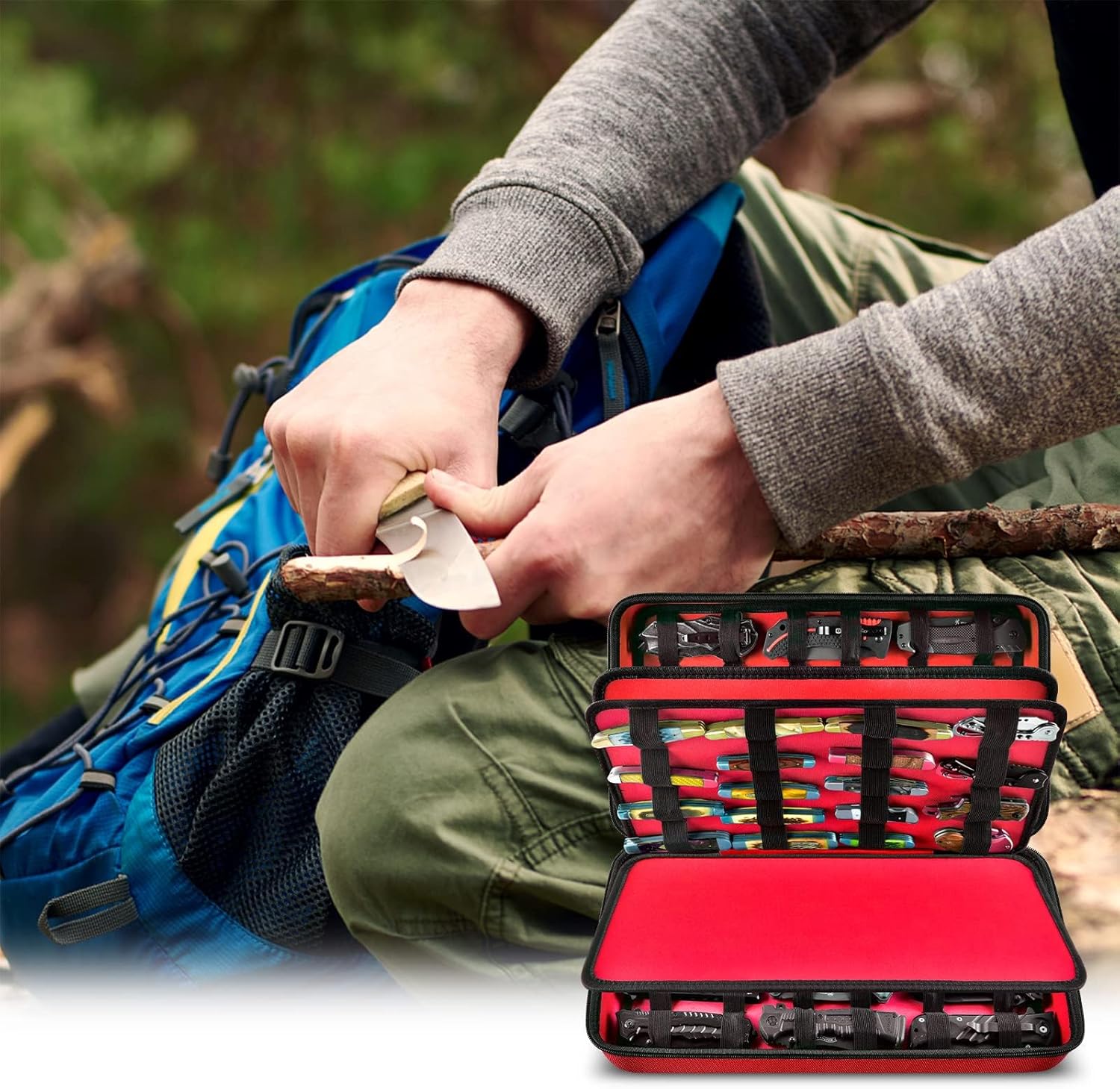 Perfect for USA - GWCASE 66 Pocket Knife Case with 88 Slots