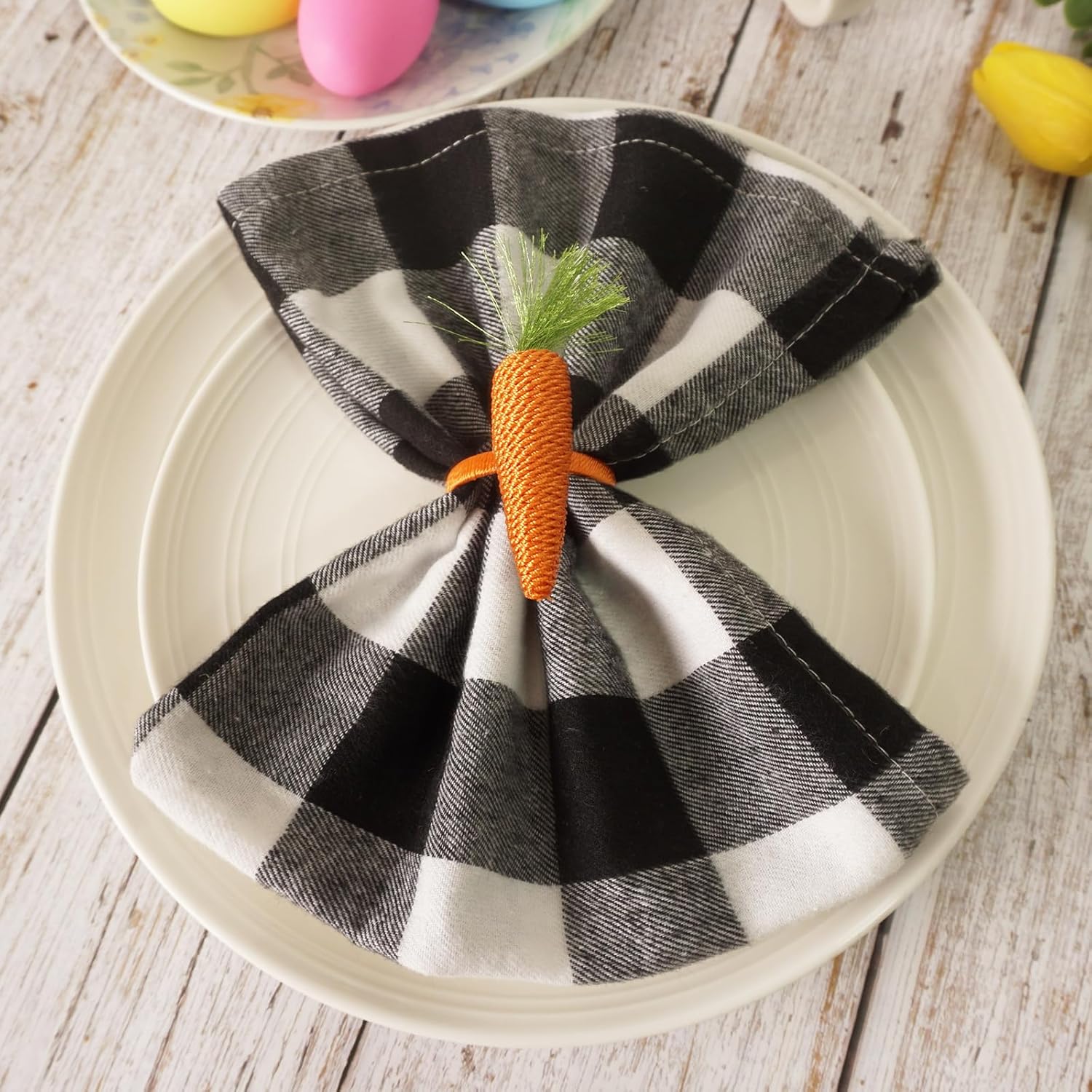 Easter Napkins with Carrots Set of 6
