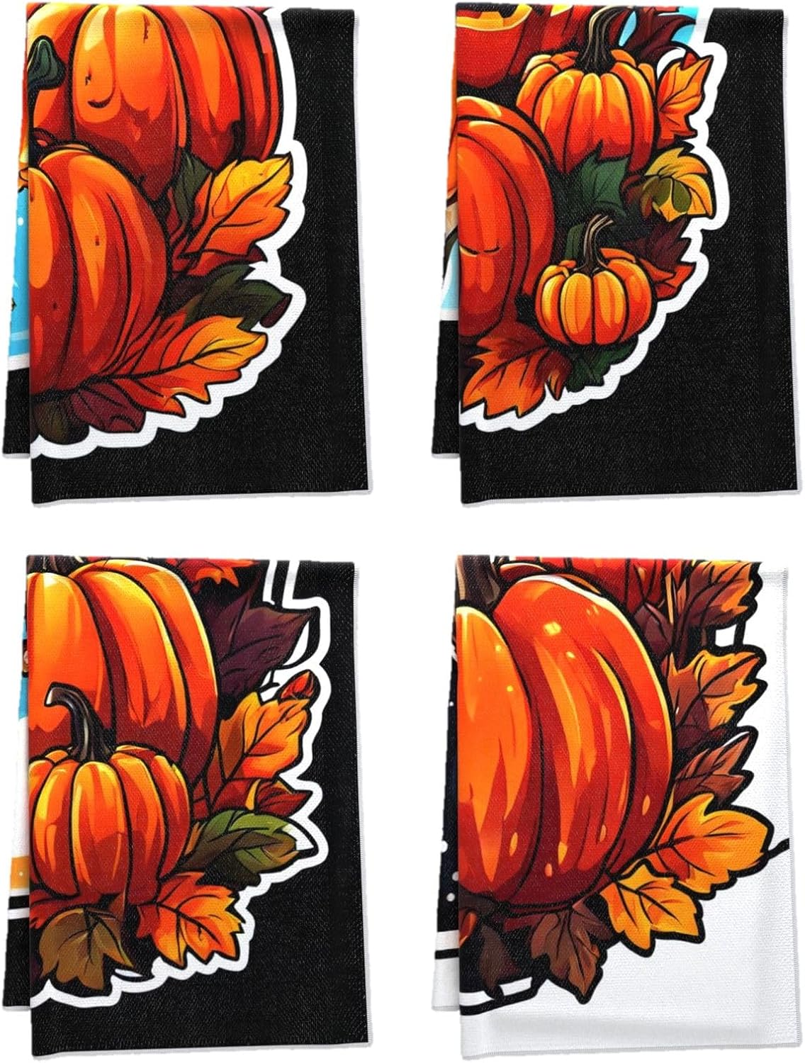 Fall Tea Towels Set 16x24 4-Pack