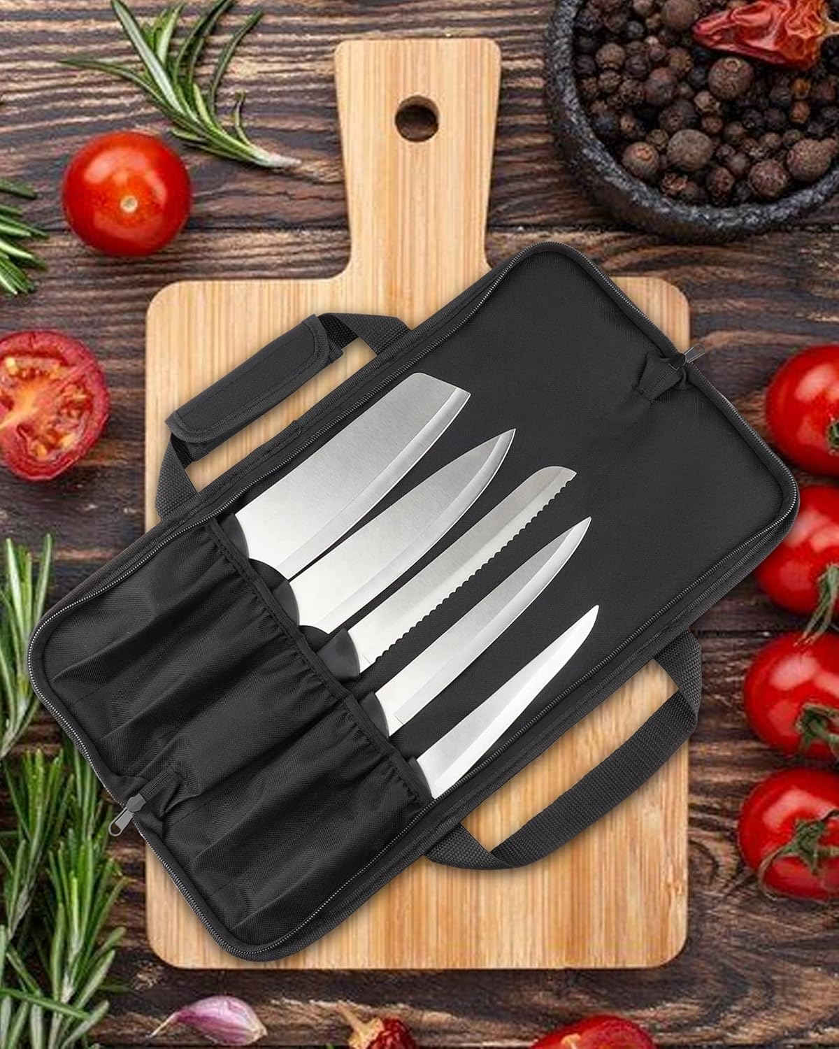 Wessleco Chef Knife Bag 5 Slots Red
