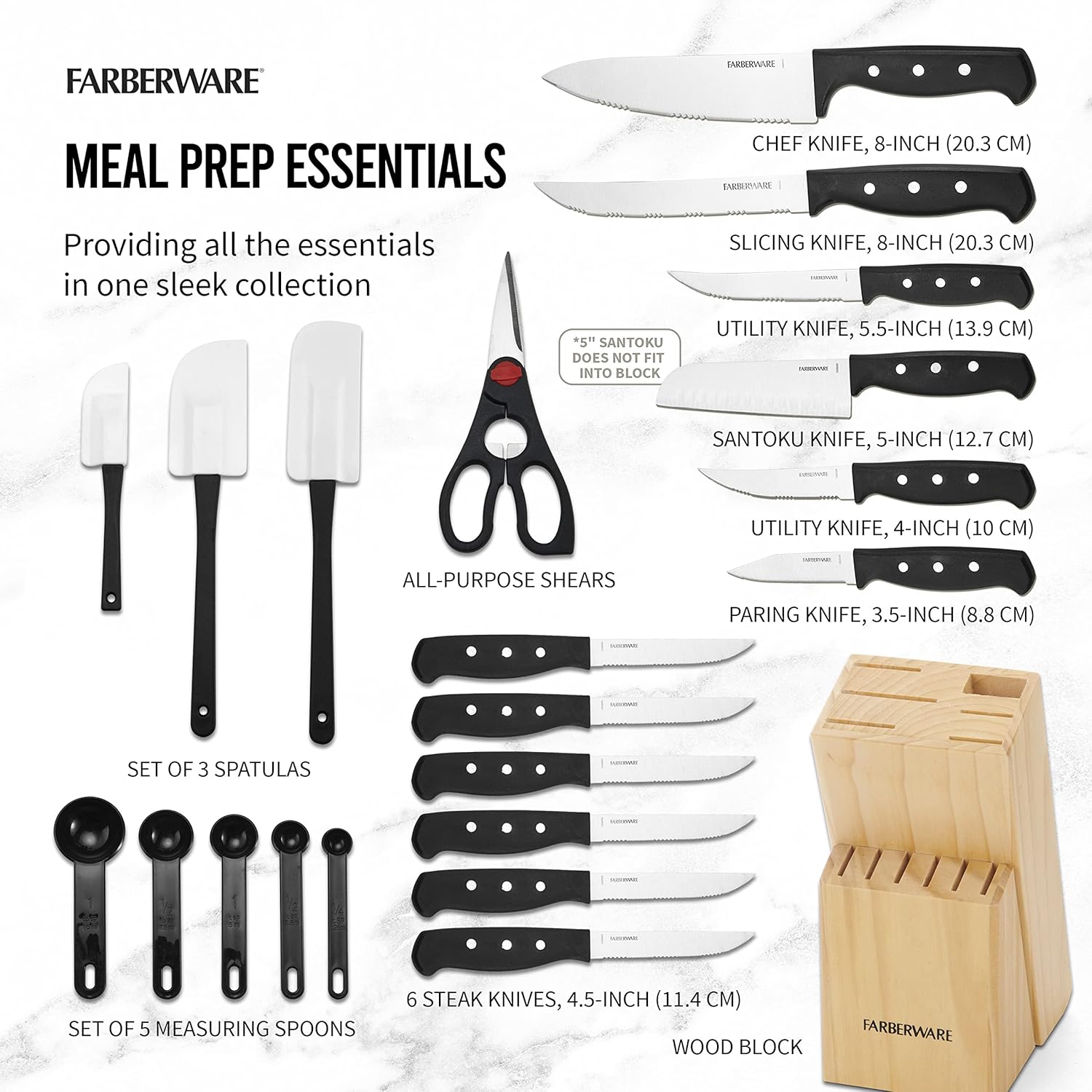 Precision-Cut Kitchen Knife Block Set