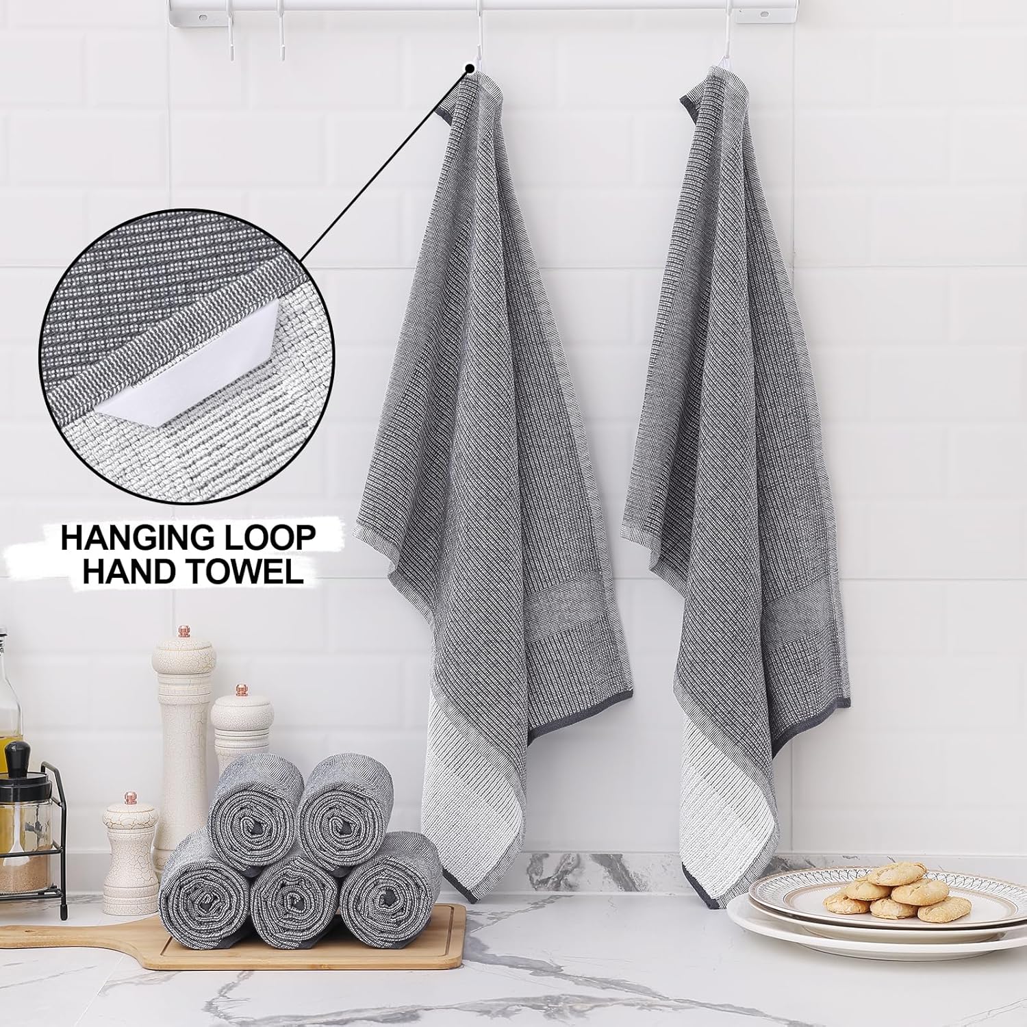 Homaxy Premium Kitchen Towels 18x28 inch 6-Pack