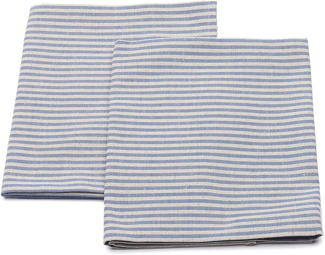 LinenMe Set of 2 Blue Striped Tea Towels
