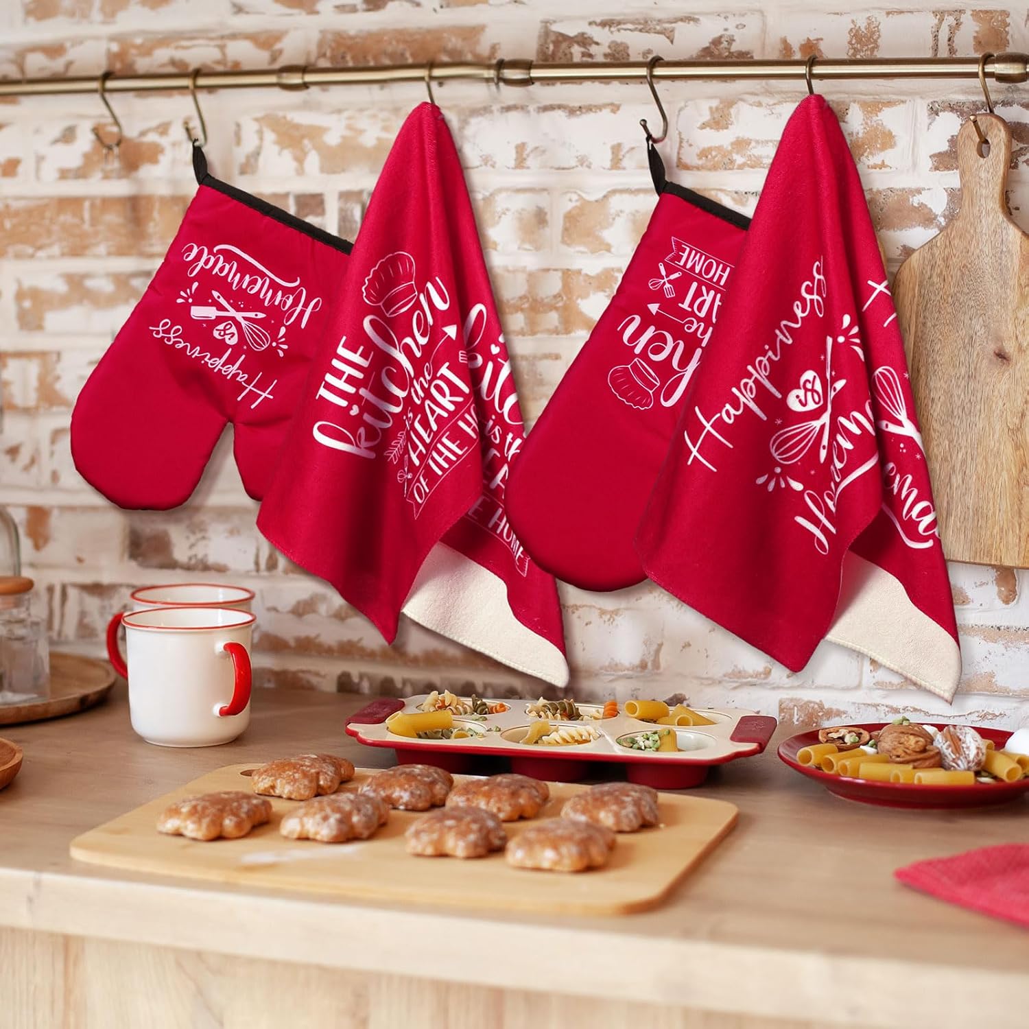 Sratte 6-Piece Kitchen Set Rustic Red