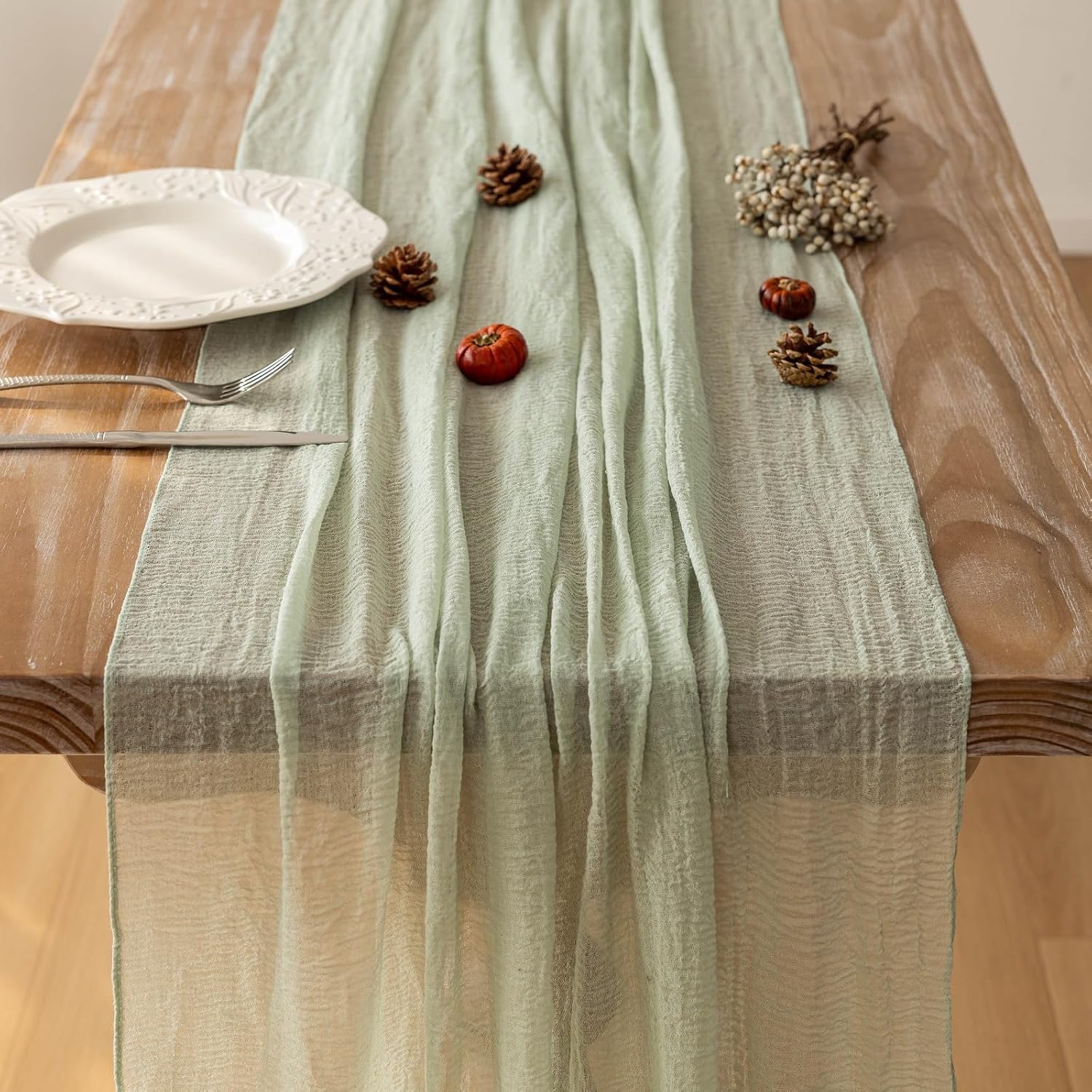 Stellar Sage Green Easter Table Runner