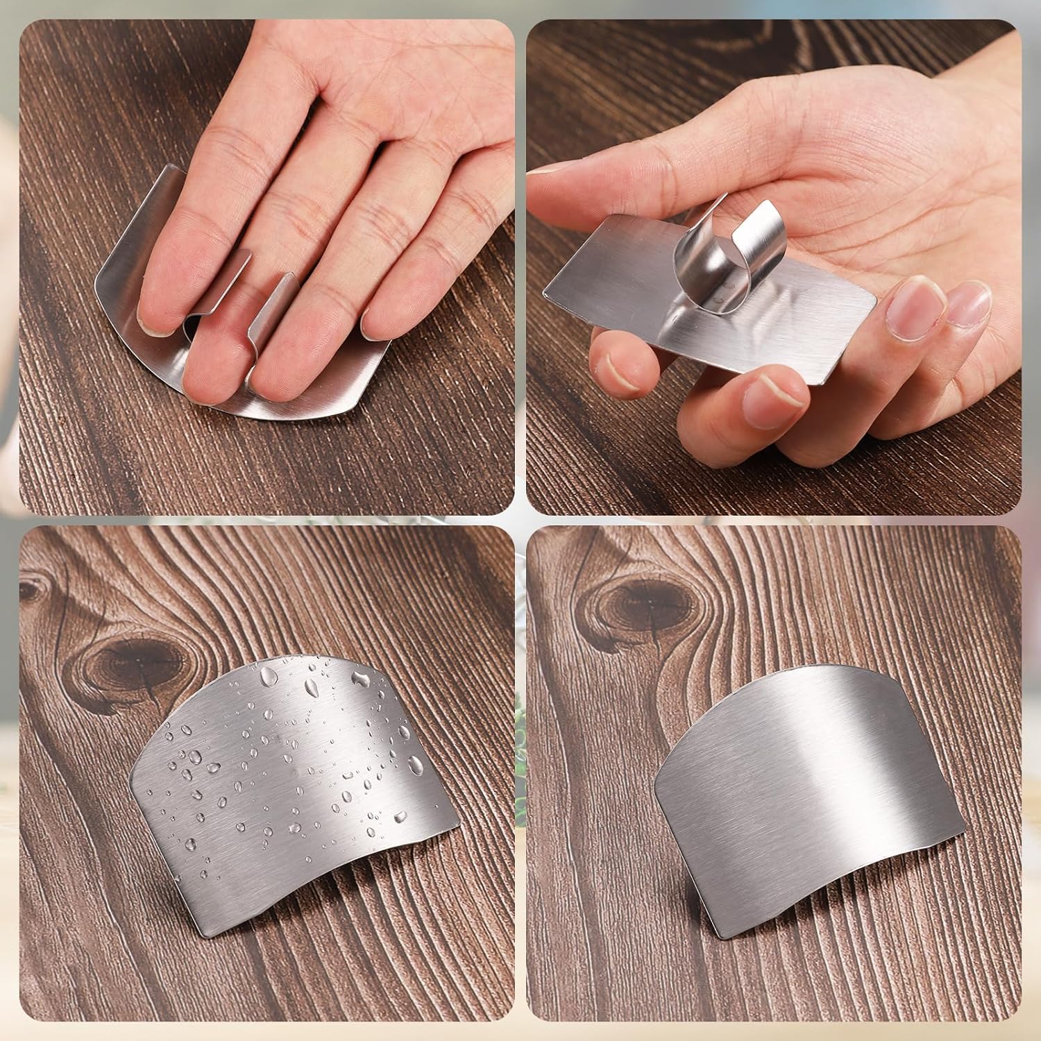 Stainless Steel Finger Guards 6-Piece Set for Kitchen Use