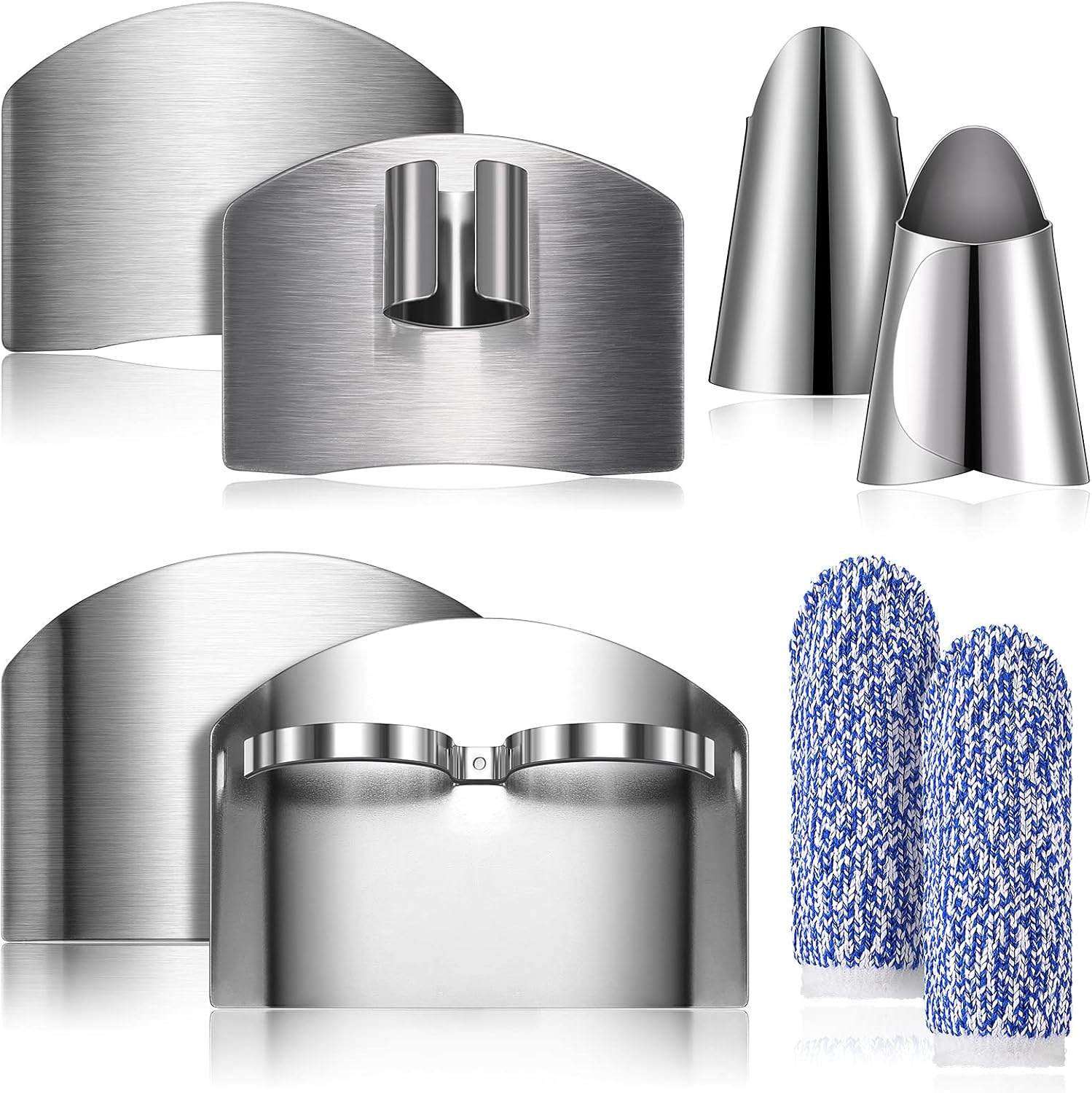 Chengu 8-Piece Stainless Steel Knife Finger Protector Set