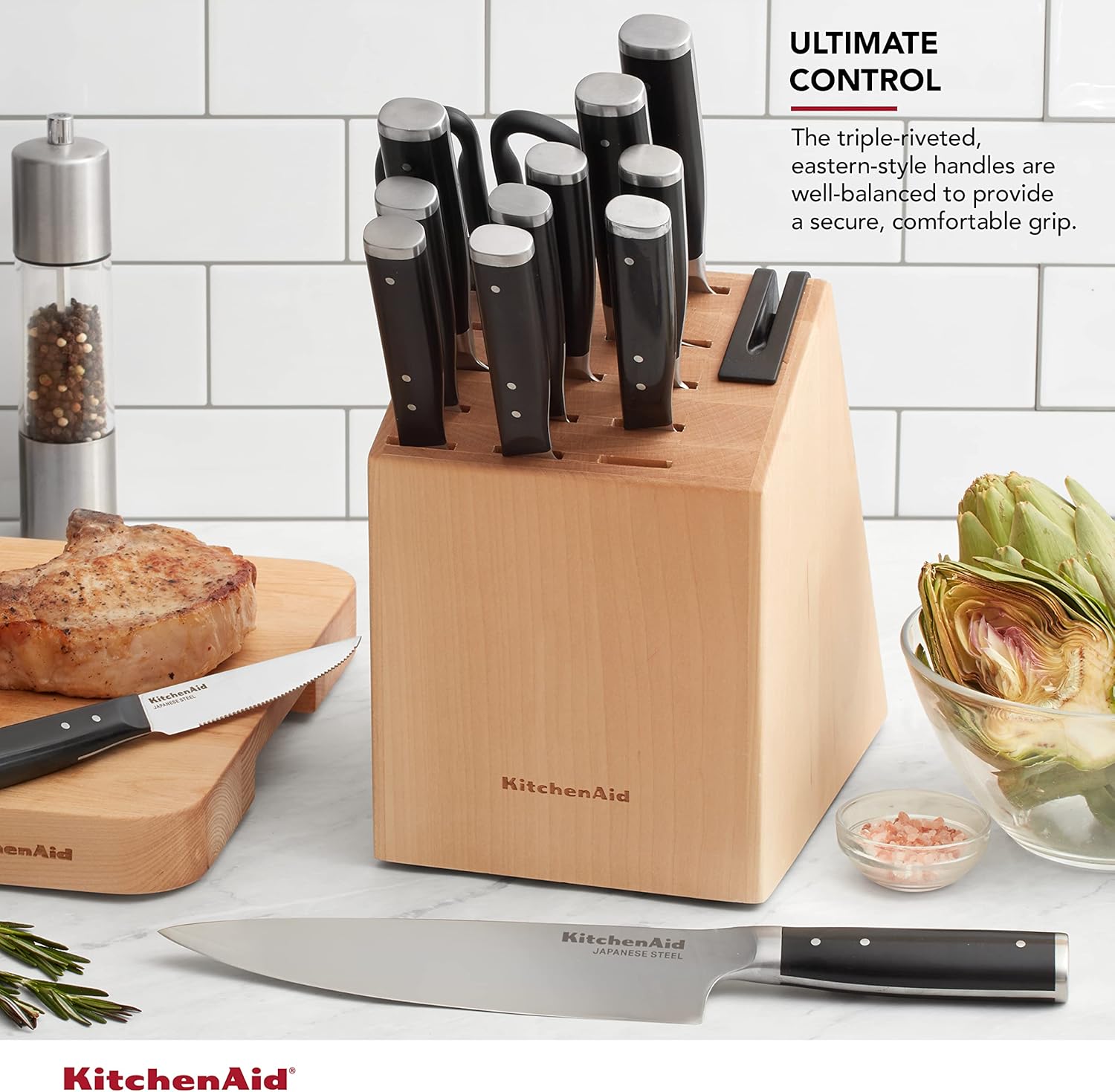 KitchenAid 14-Piece Knife Block Set with Sharpener