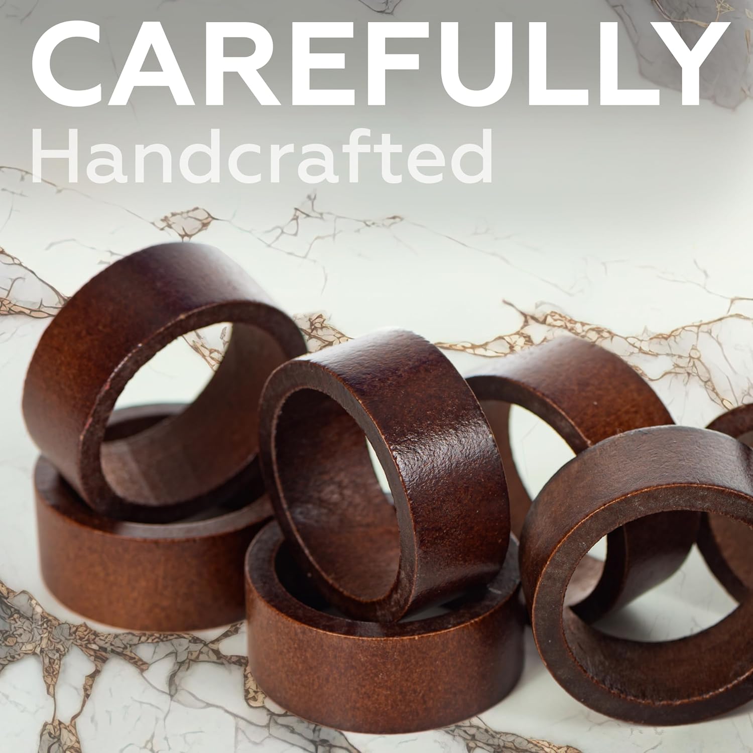 Set of 12 Napkin Rings Handmade Wooden Napkins Stand