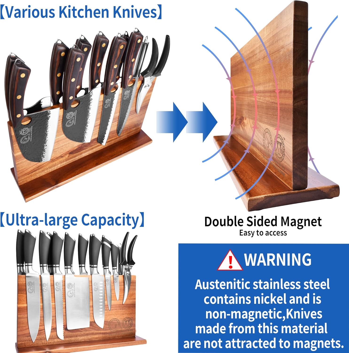 XYJ Extra Large Magnetic Knife Block