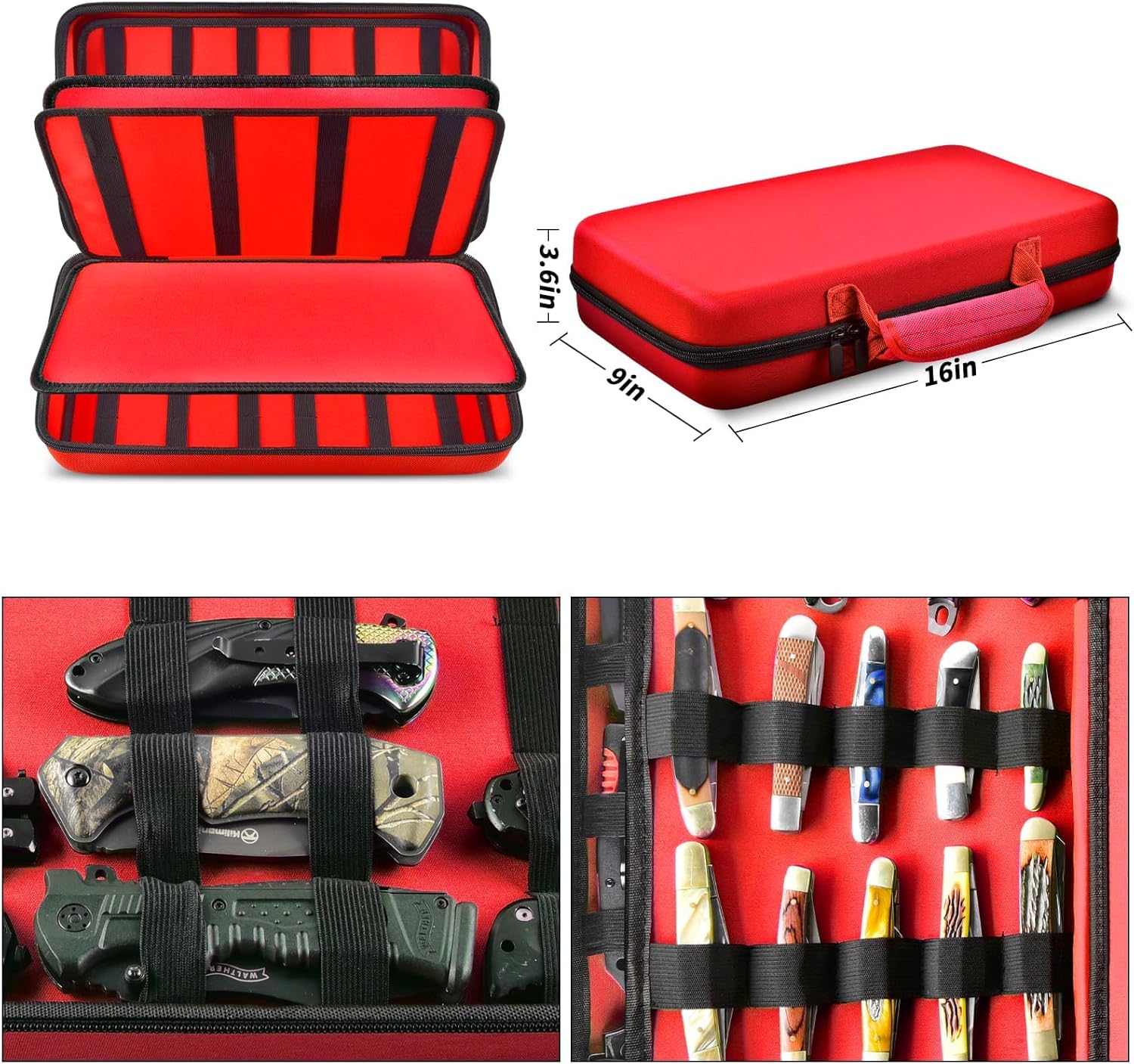Perfect for USA - GWCASE 66 Pocket Knife Case with 88 Slots