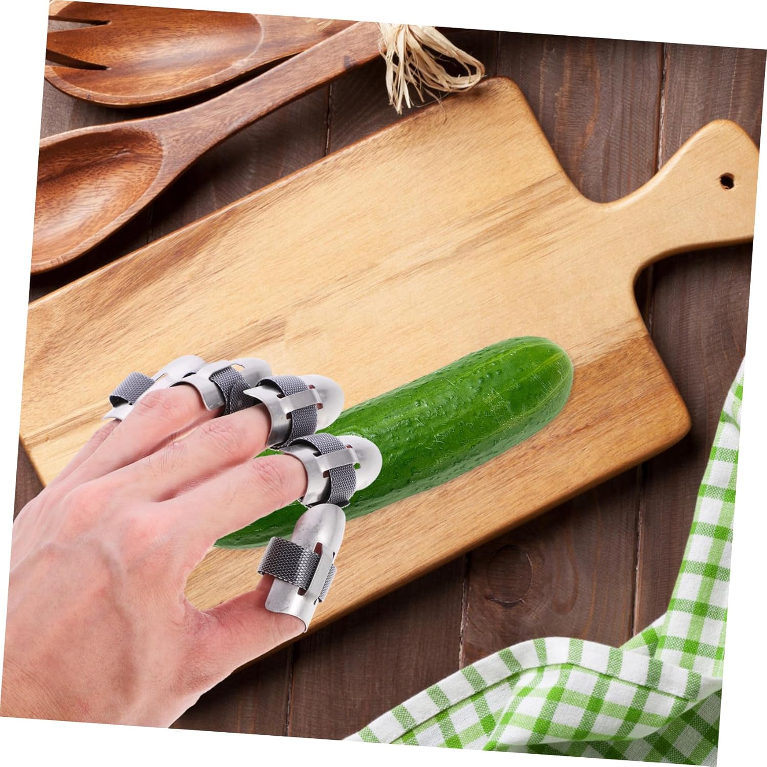 Healifty Stainless Steel Finger Protectors 5pcs 1