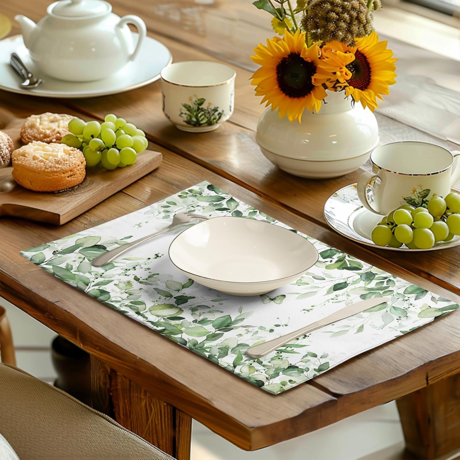 Sage Green Leaf Placemats