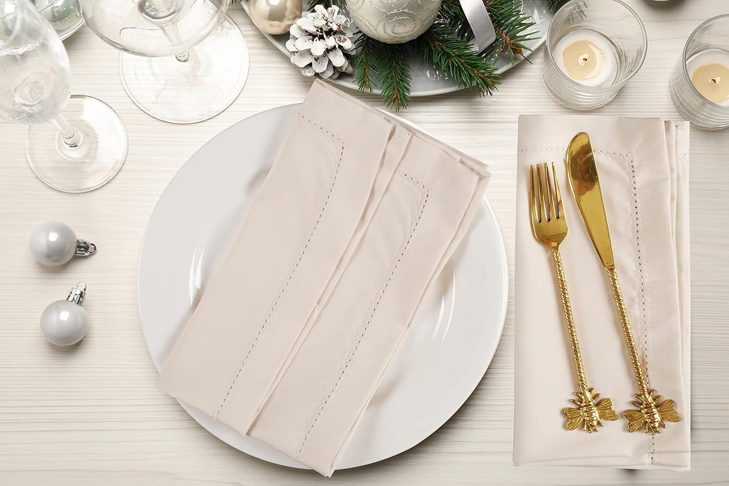 Elegant 20x20 Soft Cloth Napkins Washable Dinner Napkins for Home Weddings Events