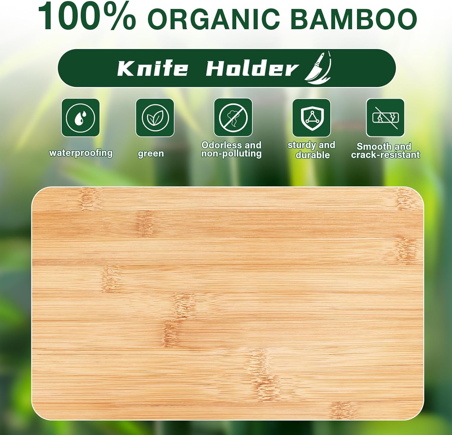 High-Quality Bamboo Kitchen Knife Block Organizer