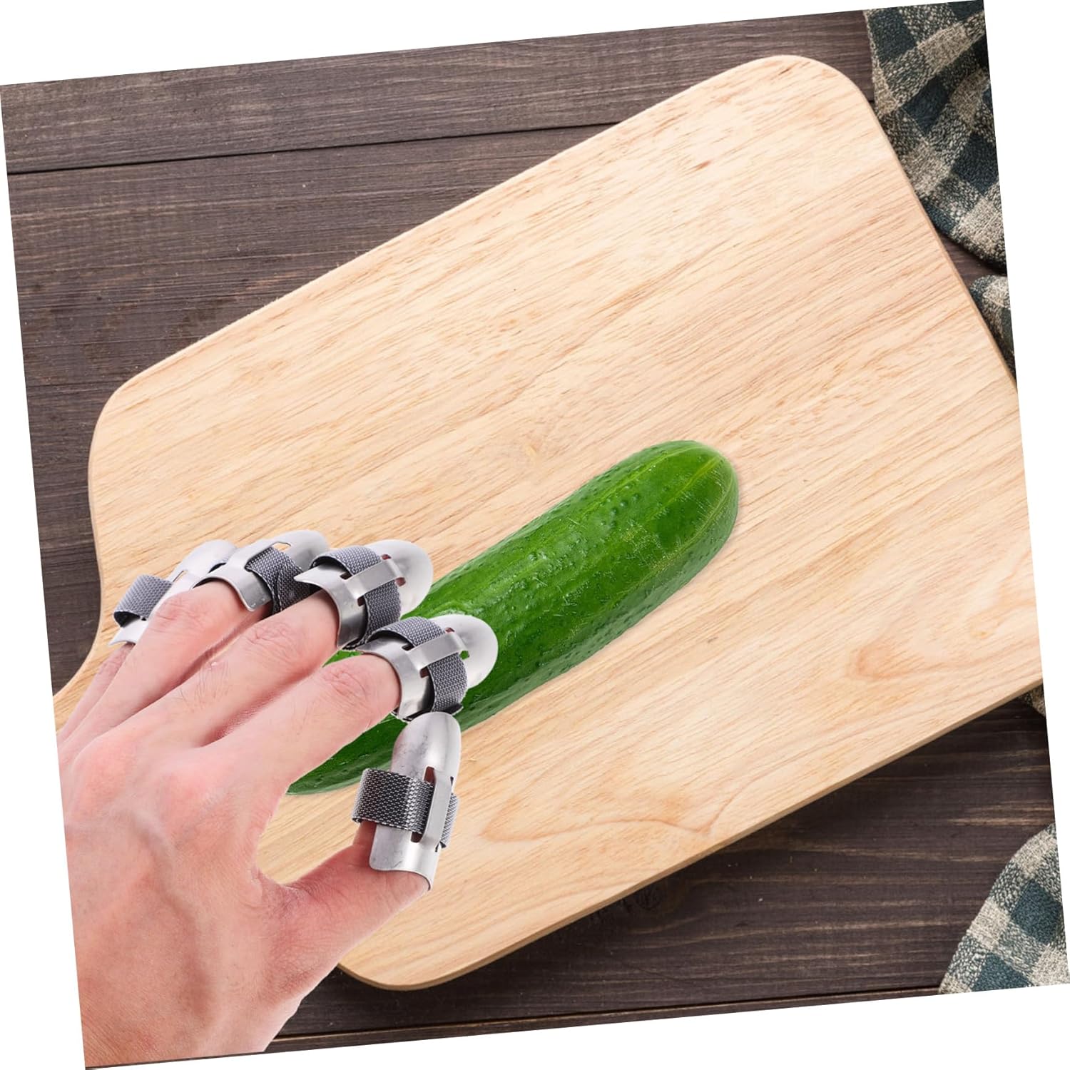 Stainless Steel Finger Protectors for Cooking and Chopping 5-Pack