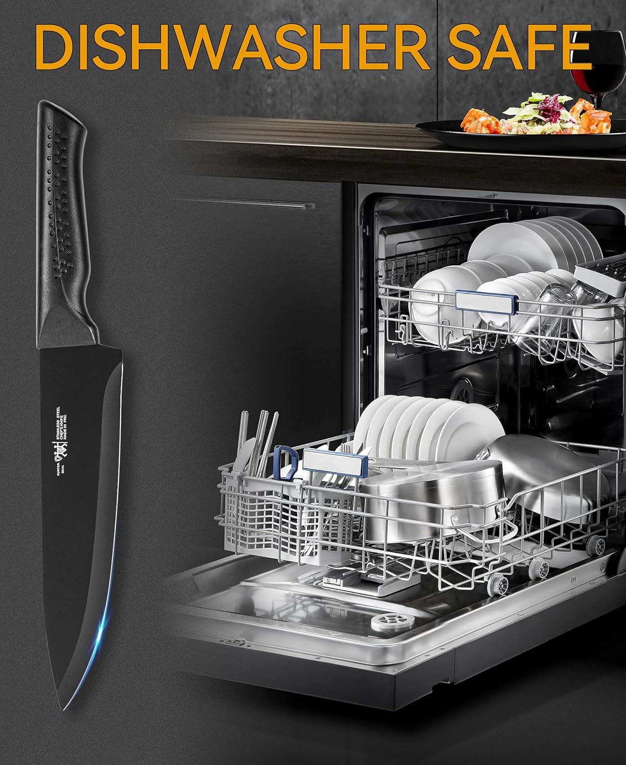 Hundop 15-Piece Kitchen Knife Set Durable Rugged Kitchen Knives