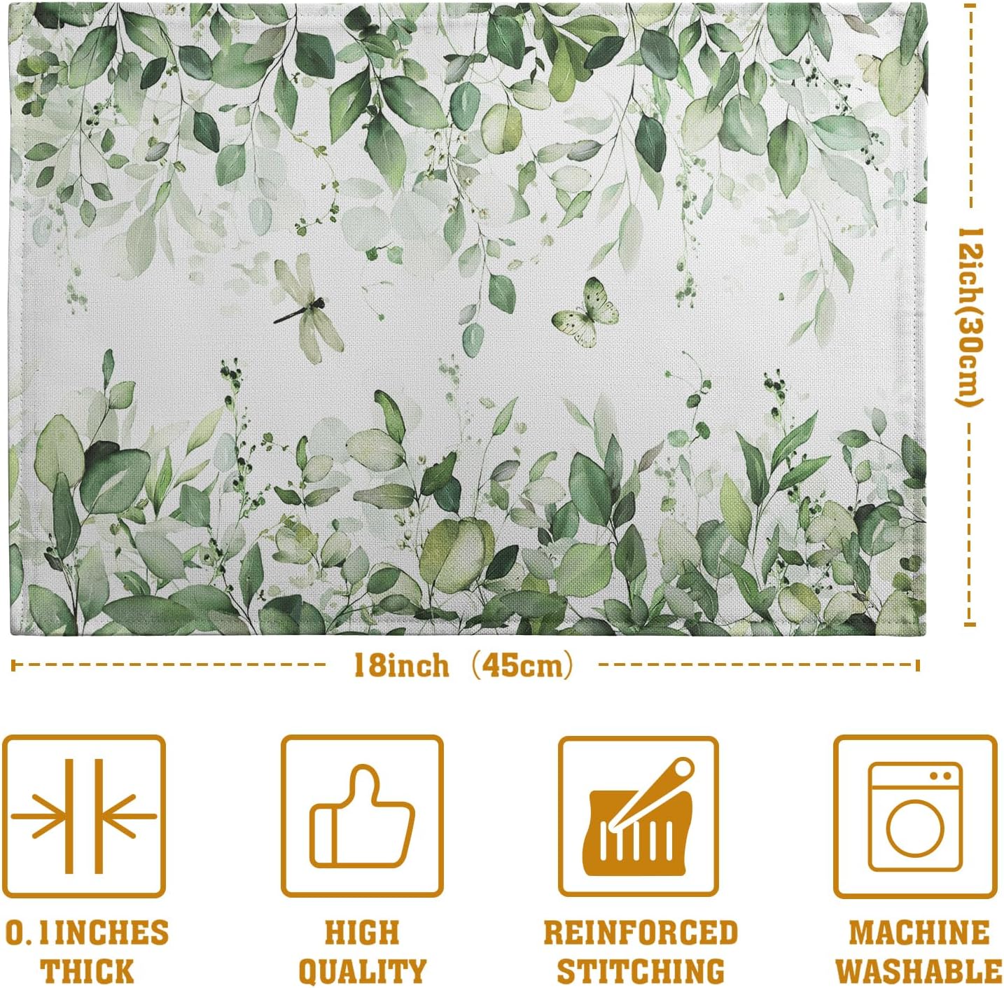 Sage Green Leaf Placemats