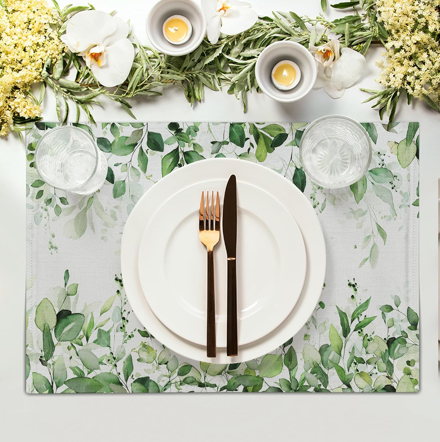 Sage Green Leaf Placemats