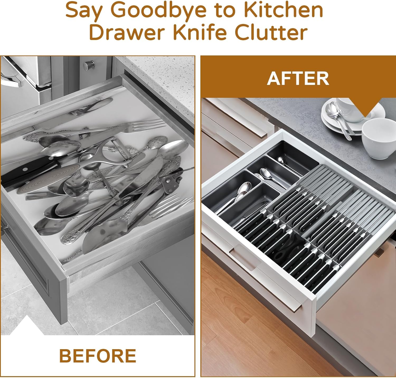 NIUXX Knife Organizer Ultimate Space-Saver for Your Kitchen Drawer
