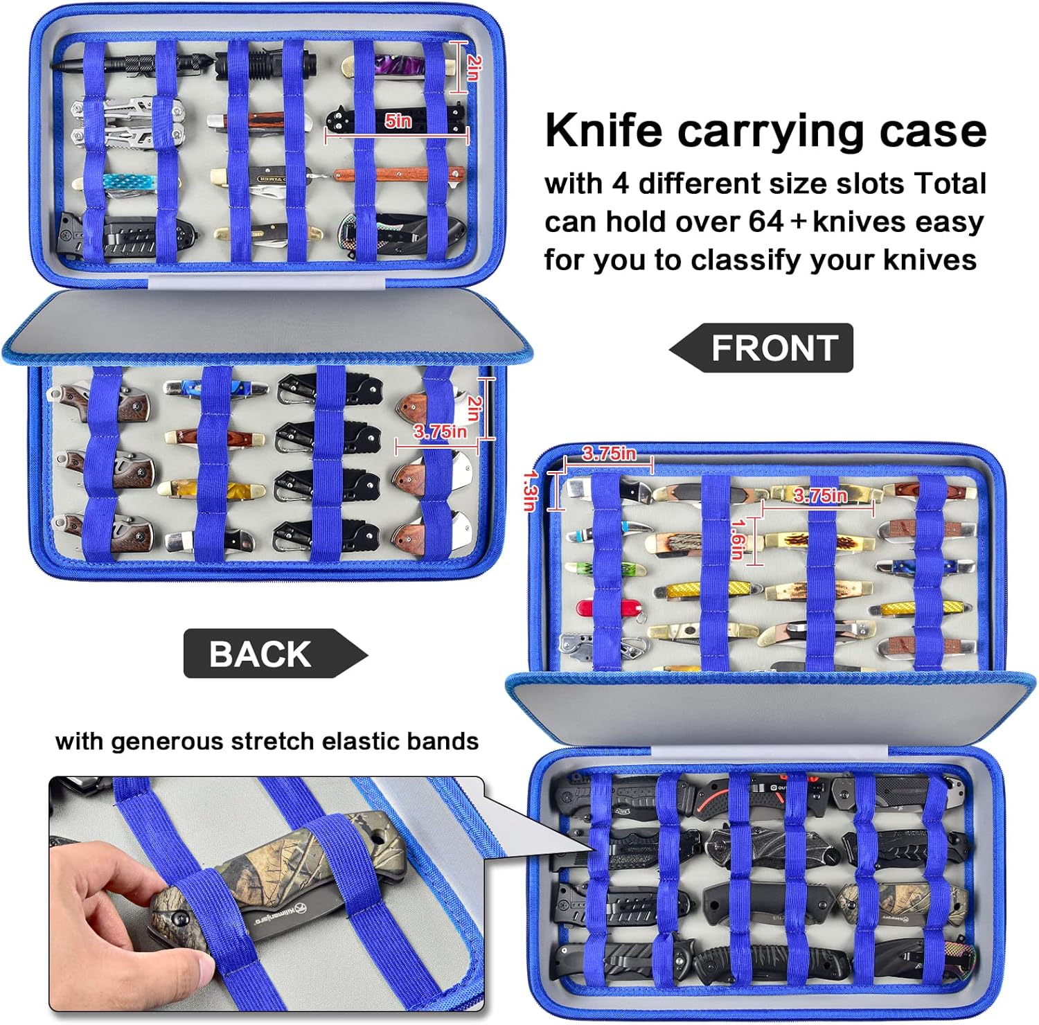 Boobowl - Folding Kinetic Knife Display Case for 66 Pocket Knives
