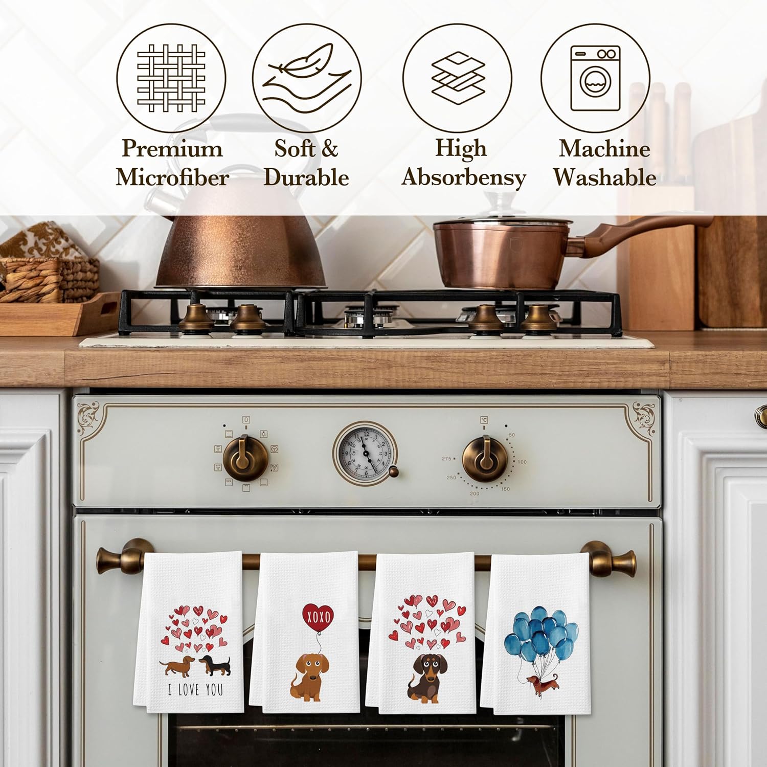 DETIHO Dog Kitchen Towels Set