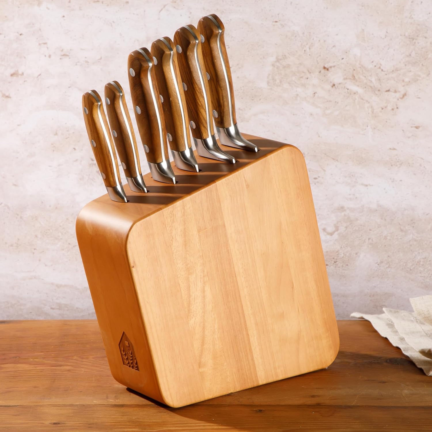 Versatile Italian Olive Wood Knife Set