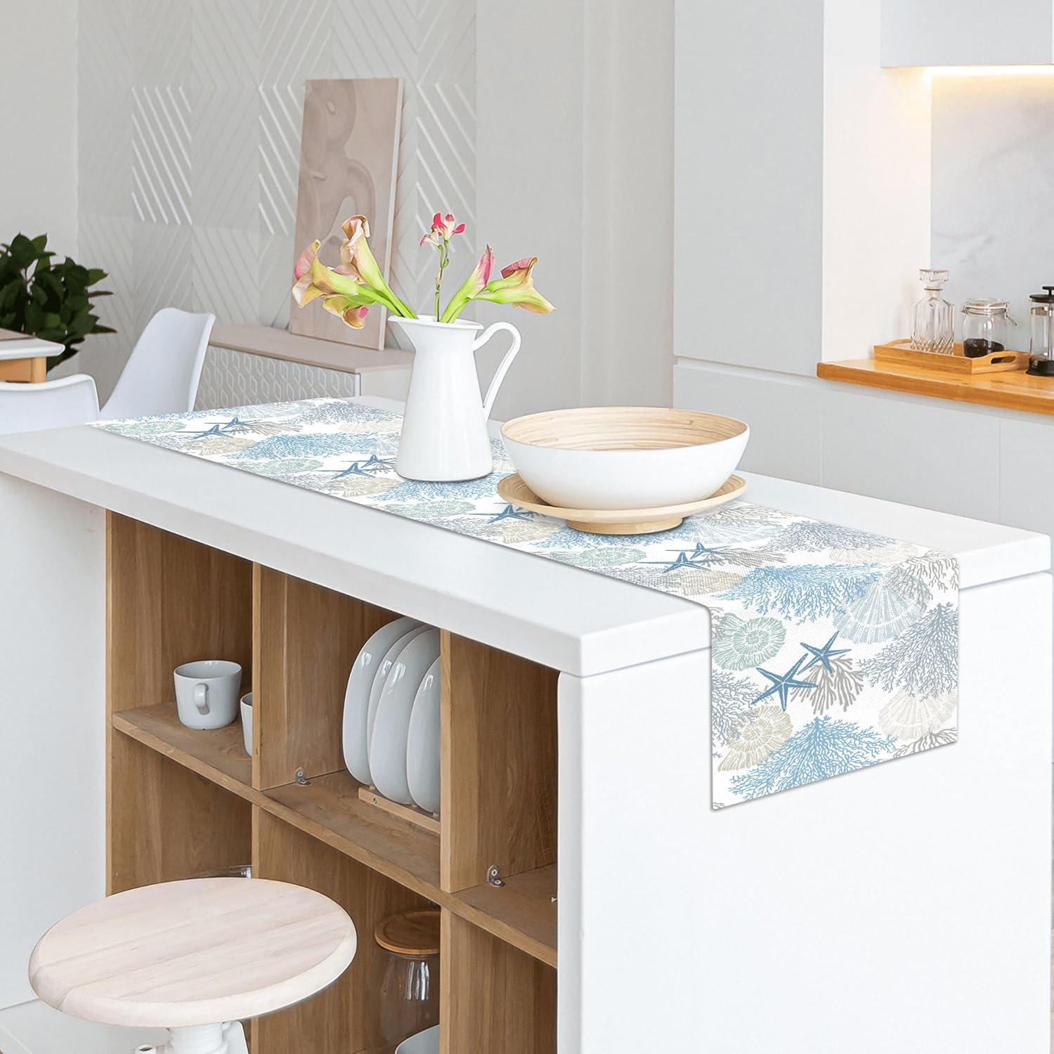 A Glimpse of the Sea - Linen Coastal Table Runner