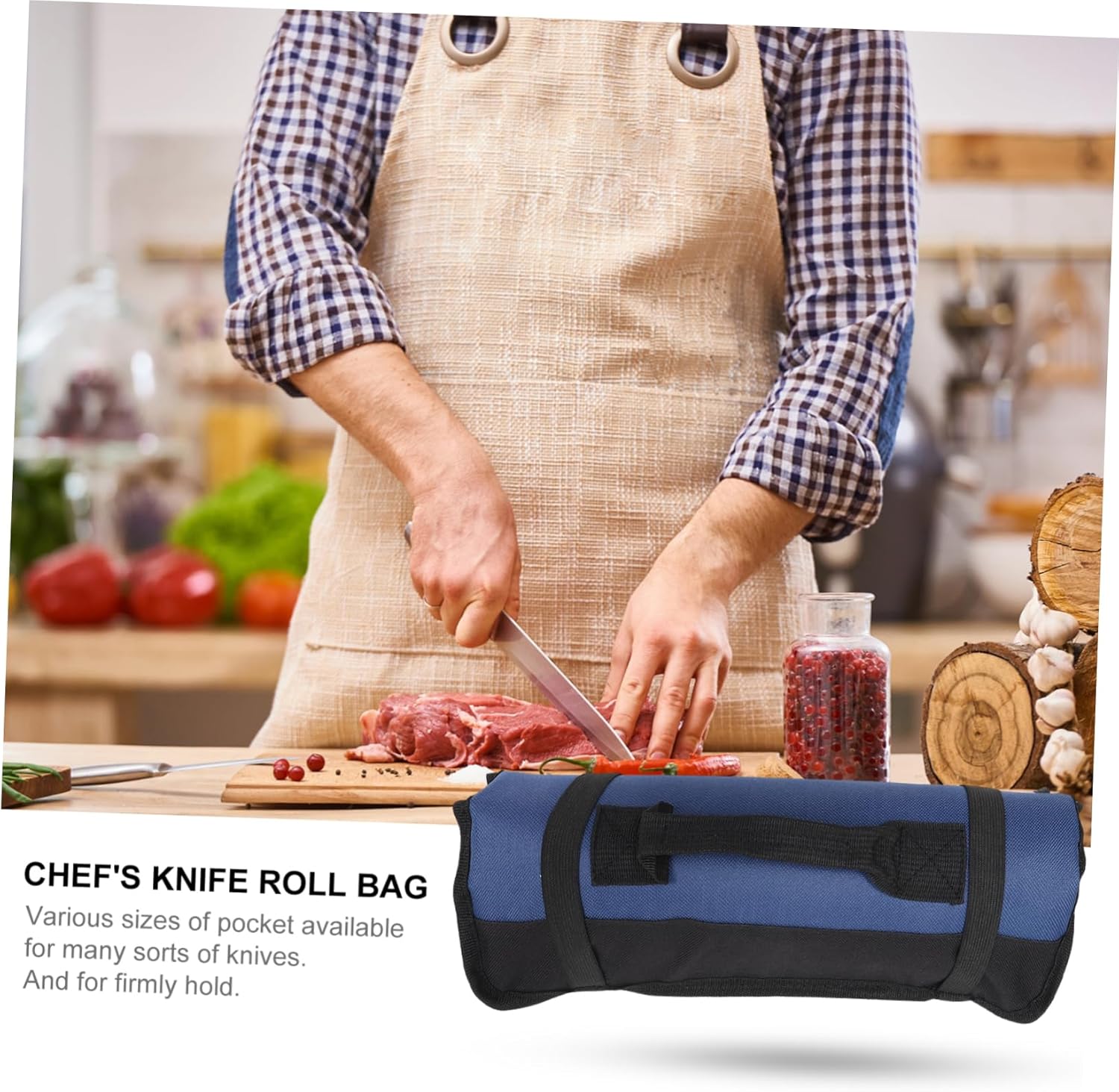 22 Slots Portable Chef Roll Bag Multi Functional Knife Carrying Case