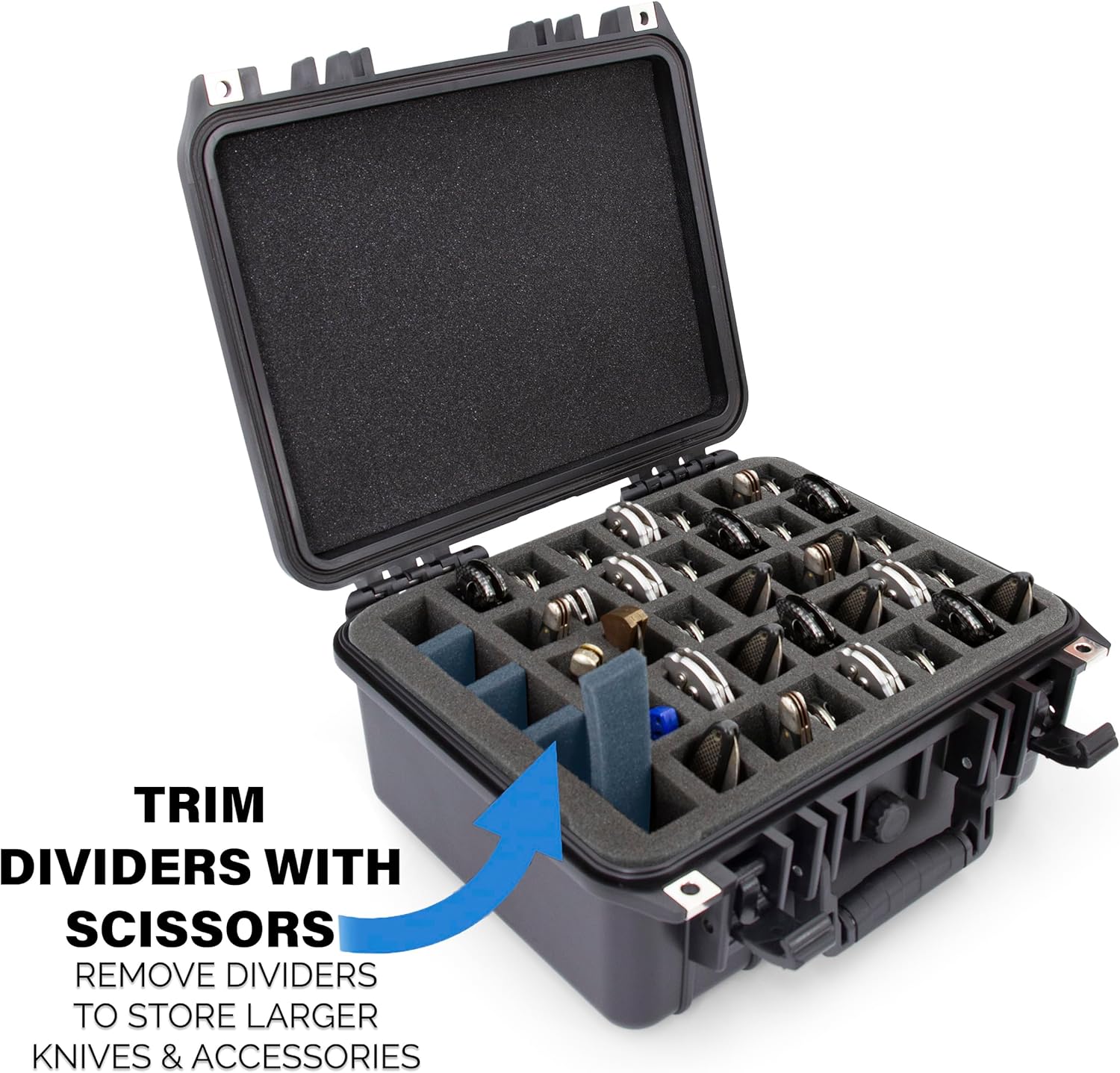 CASEMATIX 13 Folding Knife Case - Lockable Waterproof Organizer