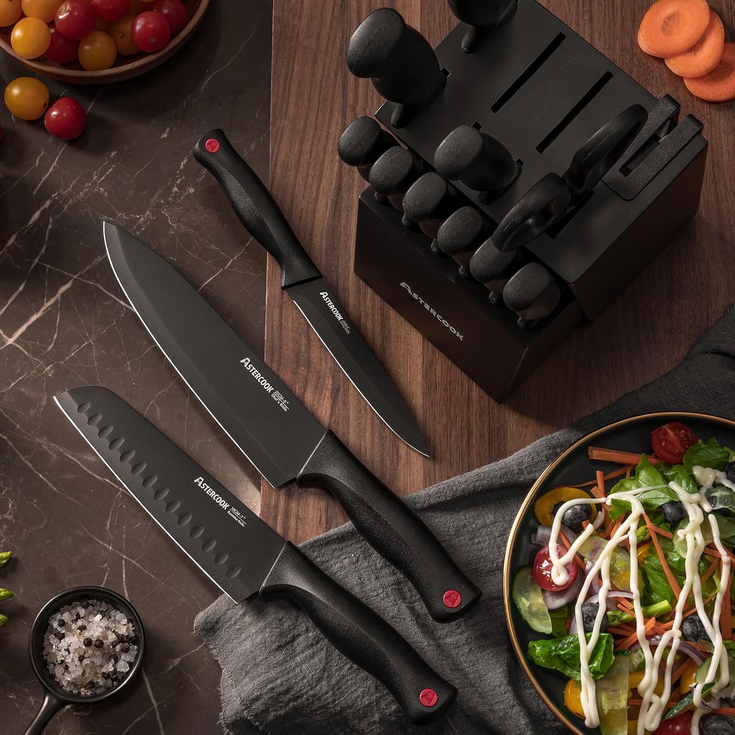 15-Piece Stainless Steel Knife Set for Home Use