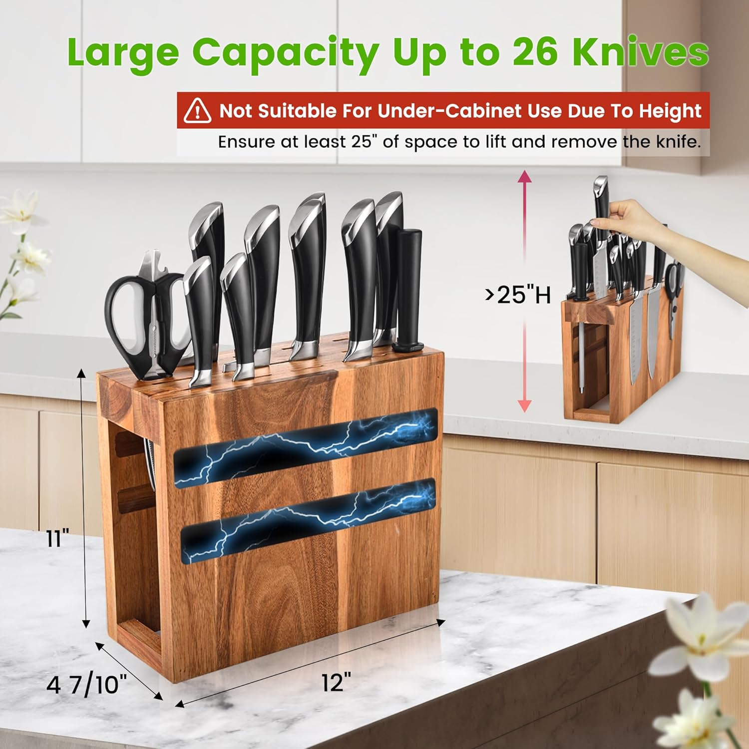 Magnetic Knife Block Set
