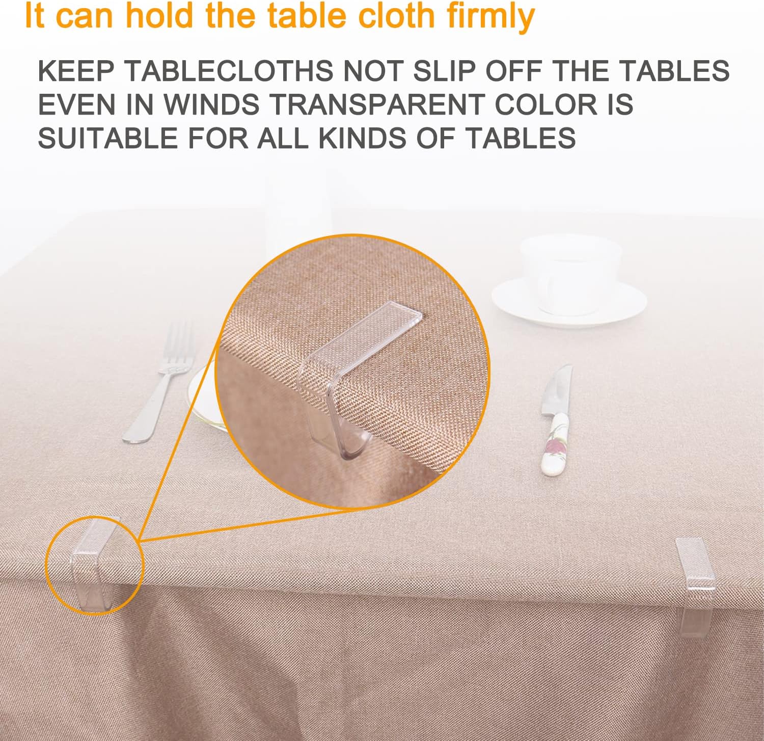 24 Transparent Plastic Tablecloth Clips Set for Home Outdoor