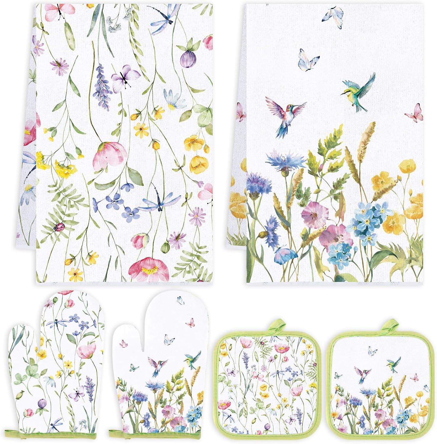 Spring Floral Heat-Resistant - Set of 6 for Kitchen Cooking
