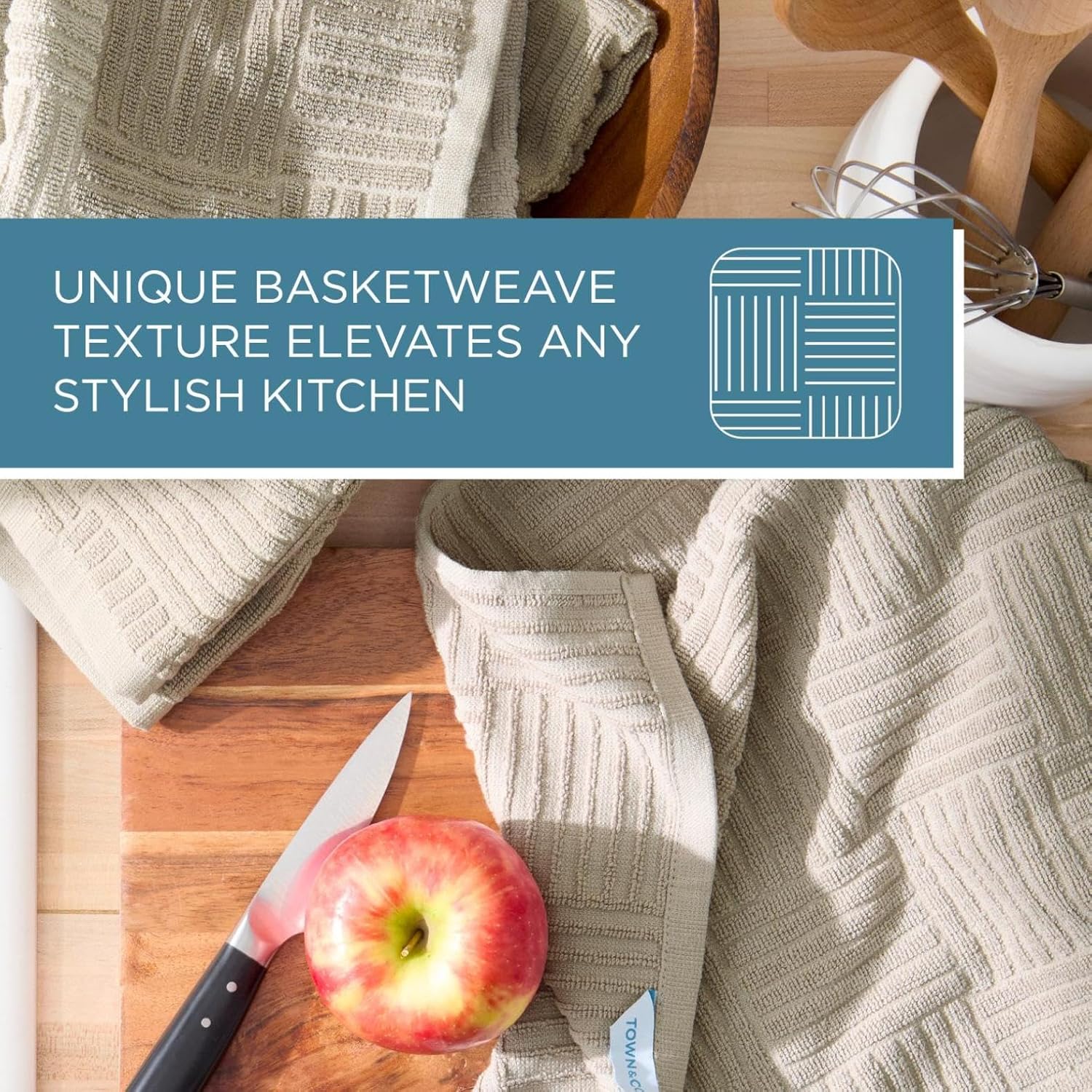 TOWN COUNTRY BASICS 4-Pack Kitchen Towels