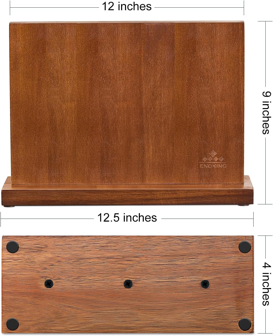 ENOKING Magnetic Knife Block with Acacia Wood