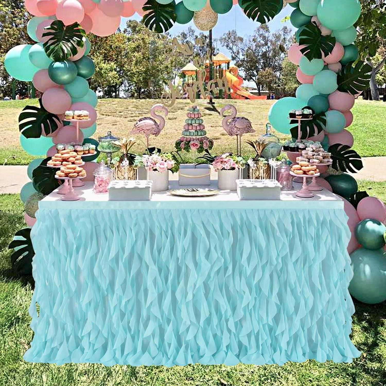 Mint Green Tutu Table Skirt for Mermaid Parties