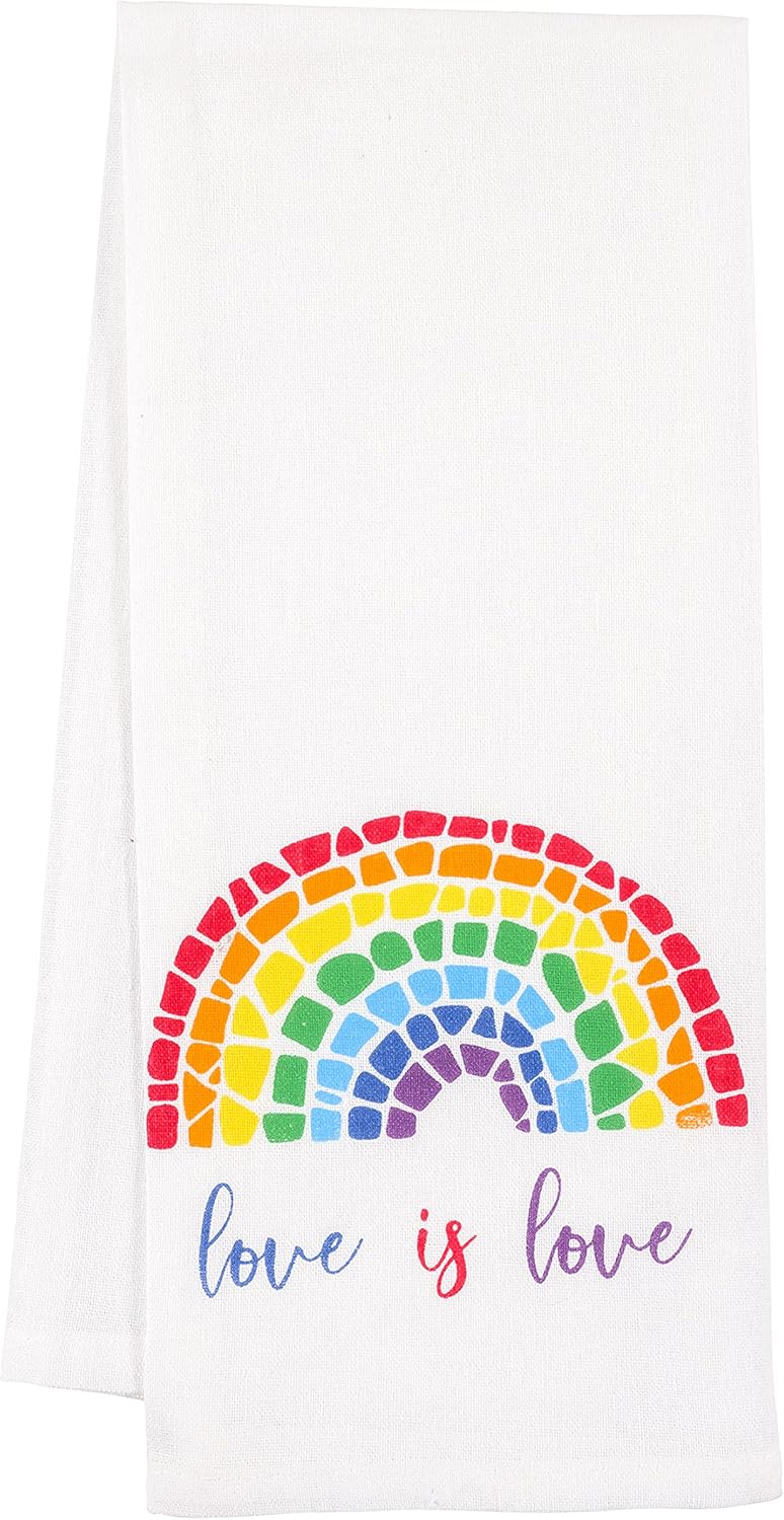 Pride Rainbow Love is Love Set of 4 Kitchen Dish Towels 18x28
