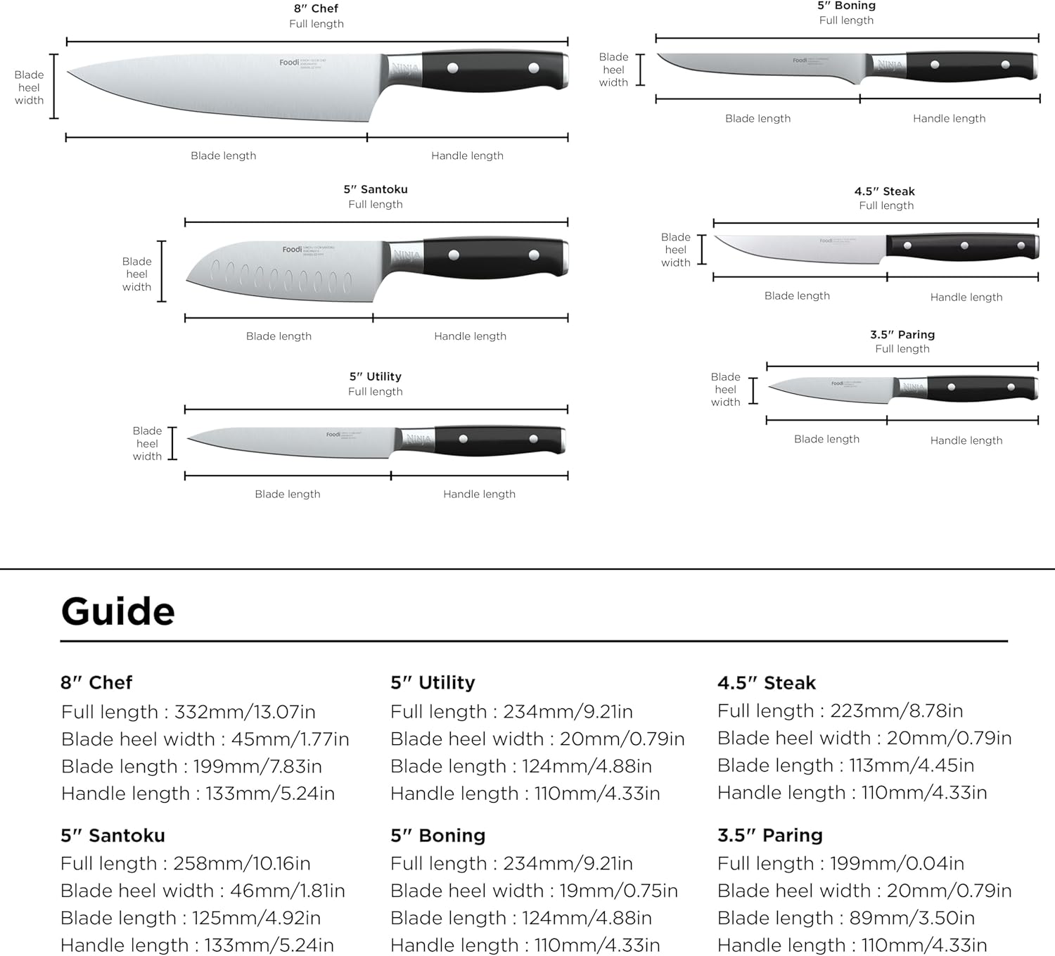 Ninja Chefs Knife Set - German-Grade Stainless Steel