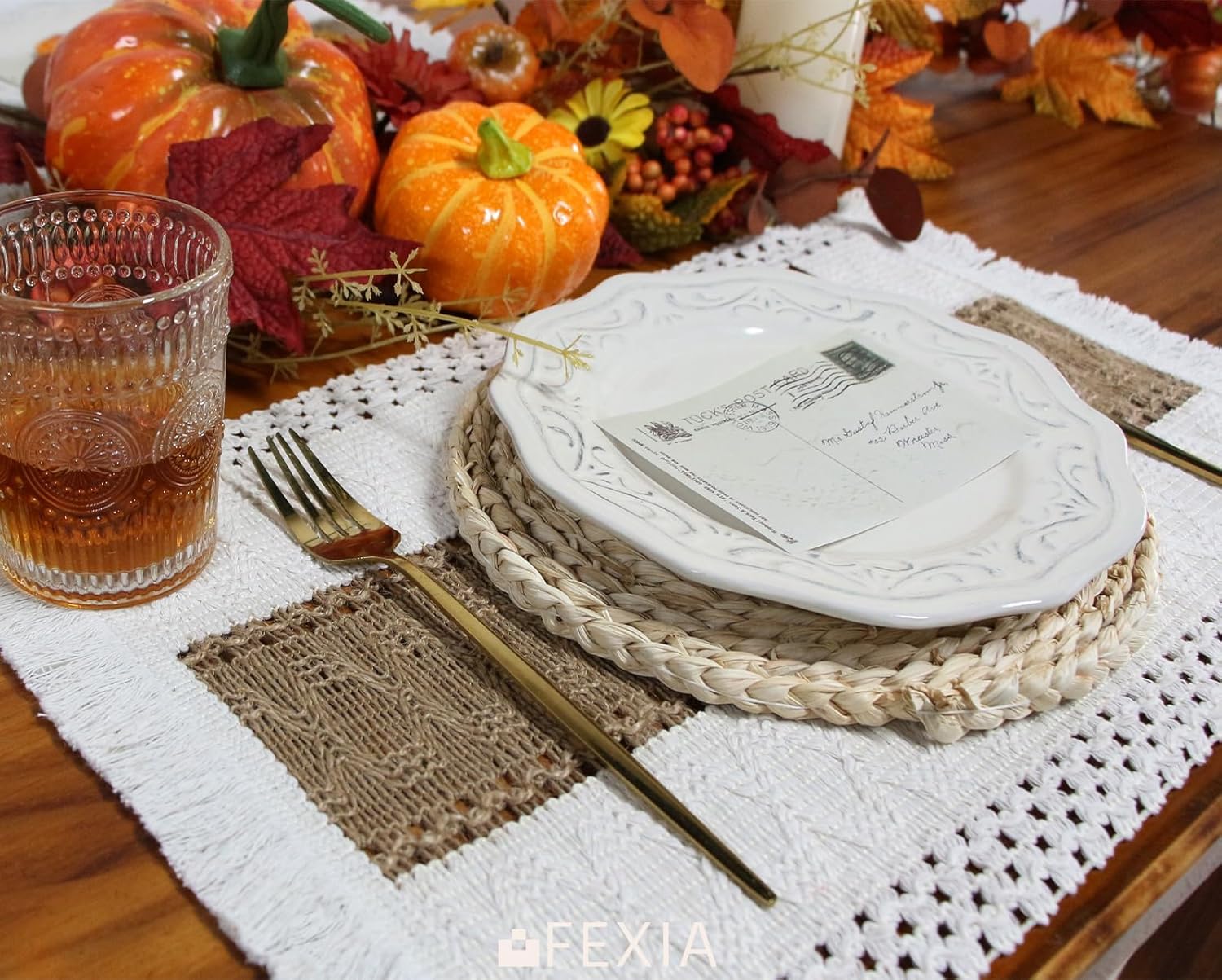 FEXIA Boho Fall Placemats Set