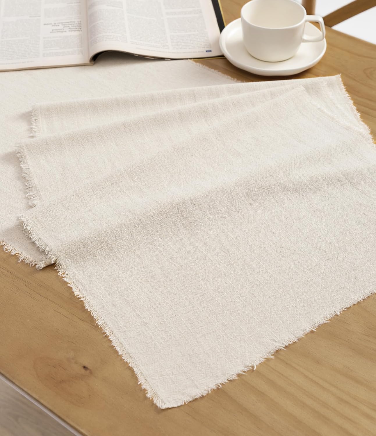 Vitalizart Rustic Beige Table Runner for Home Decor